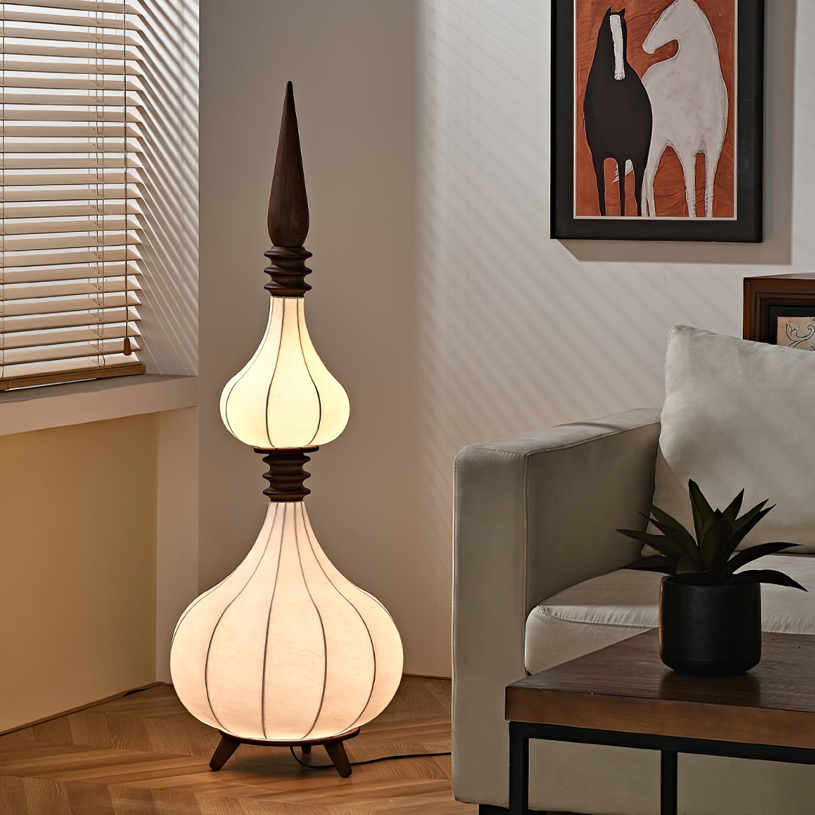 Cetalyra Tiered Gourd Floor Lamp