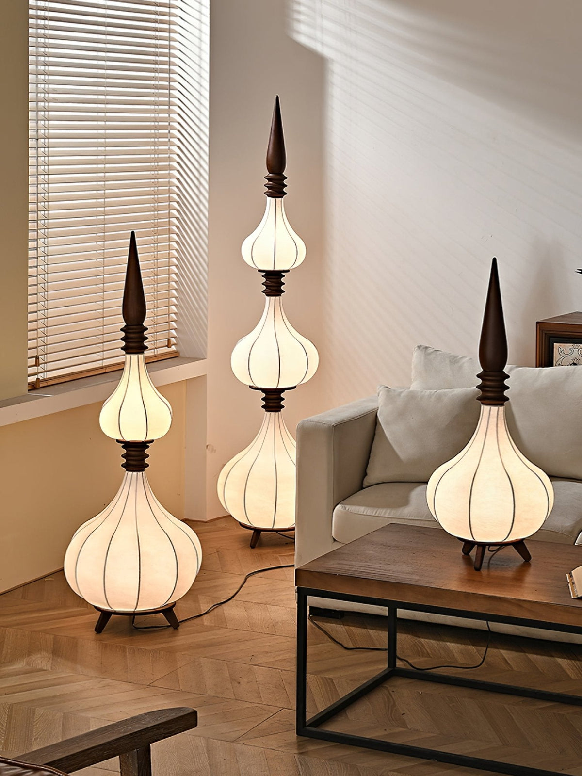 Cetalyra Tiered Gourd Floor Lamp