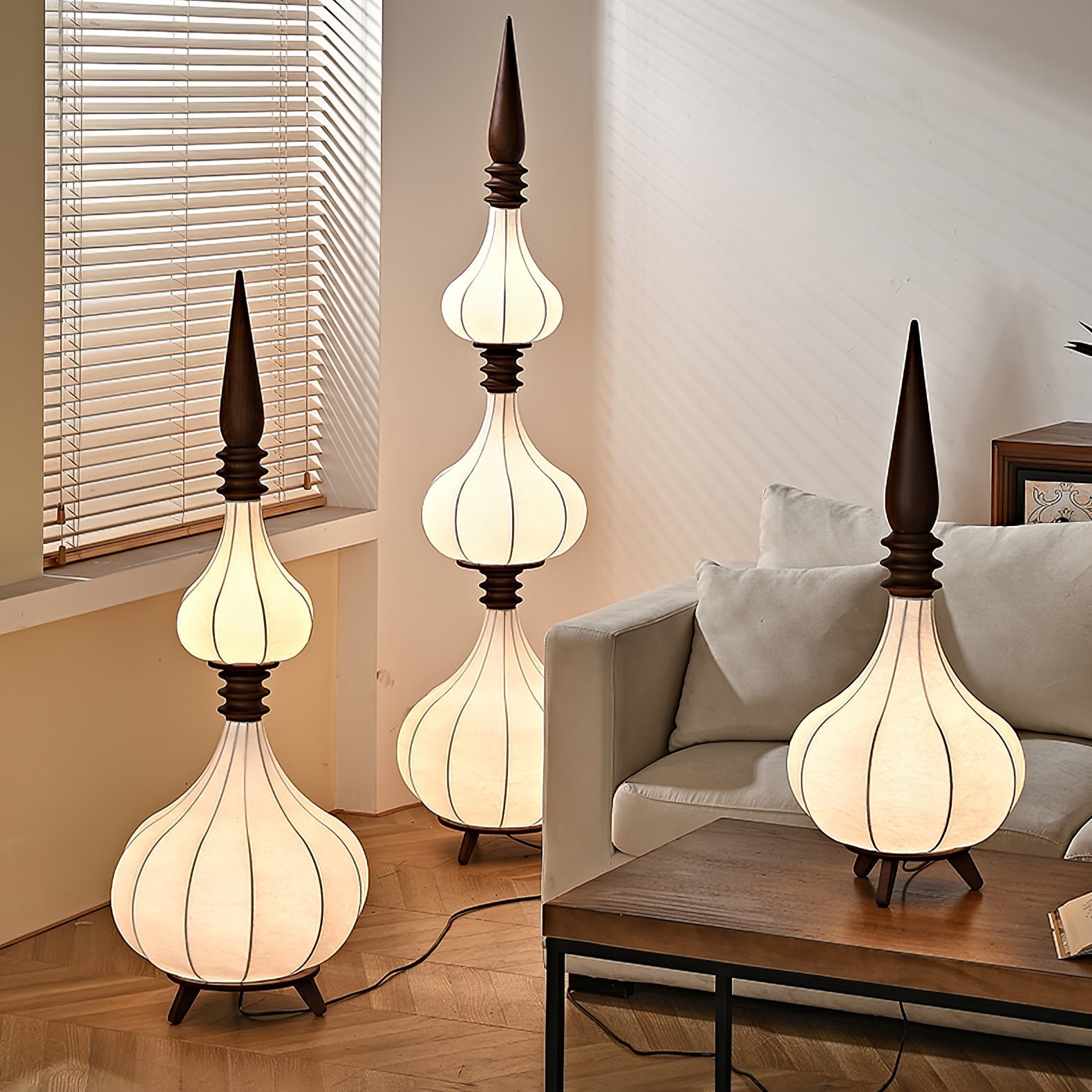 Cetalyra Tiered Gourd Floor Lamp