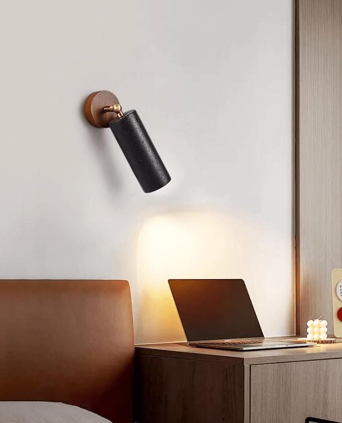 Cassius Industrial Travertine Wall Light