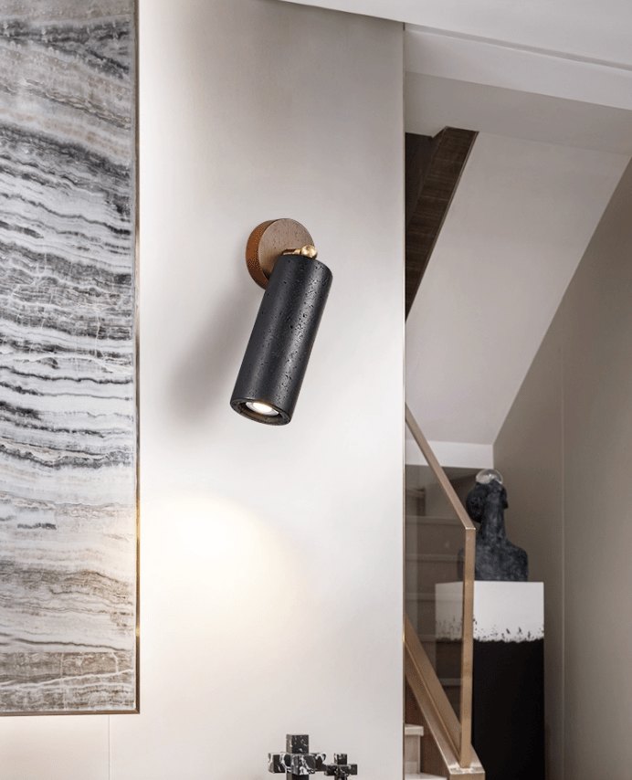 Cassius Industrial Travertine Wall Light
