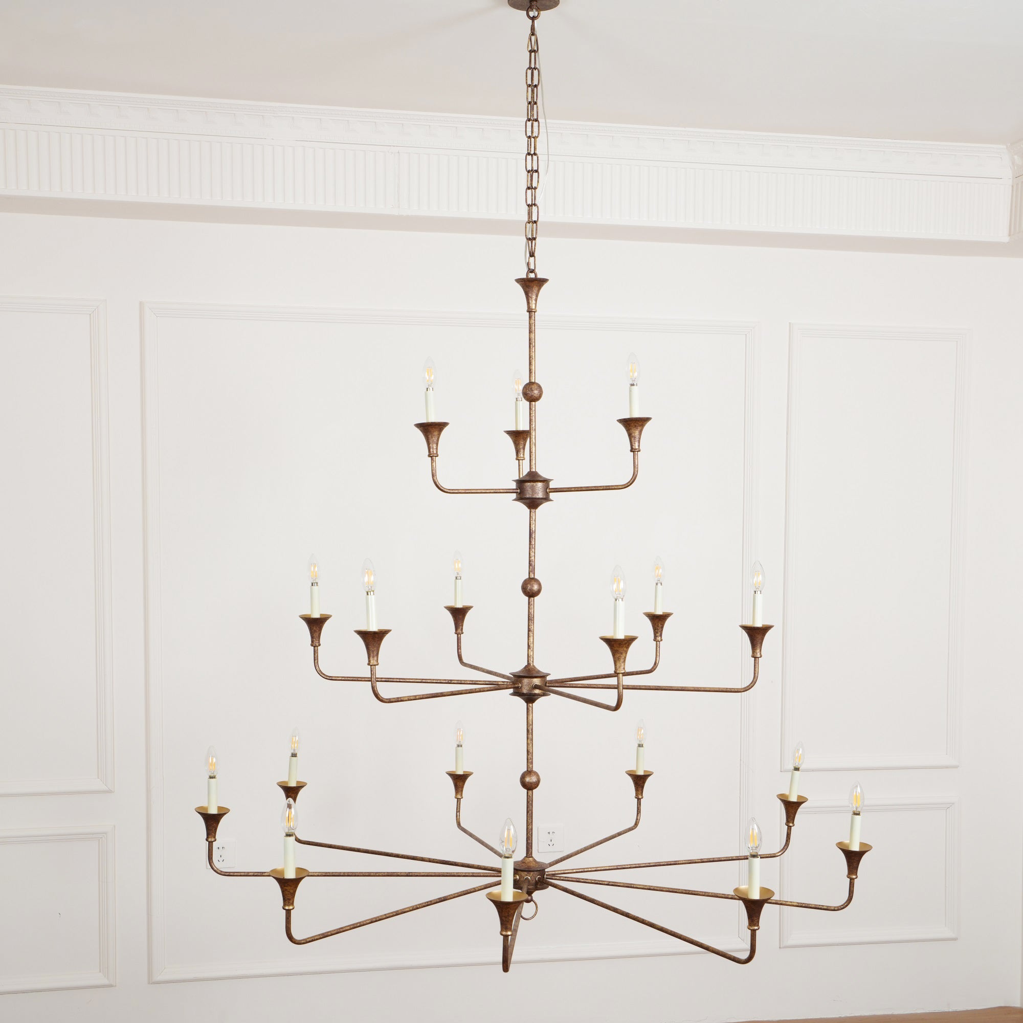 Wisp Grande Vintage Industrial Bronze Chandelier - Neutral Decor
