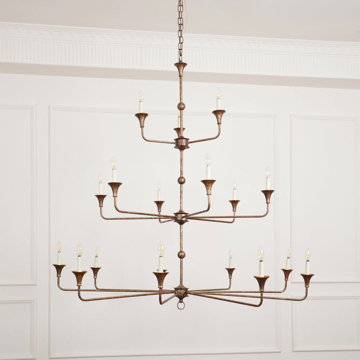Wisp Grande Vintage Industrial Bronze Chandelier