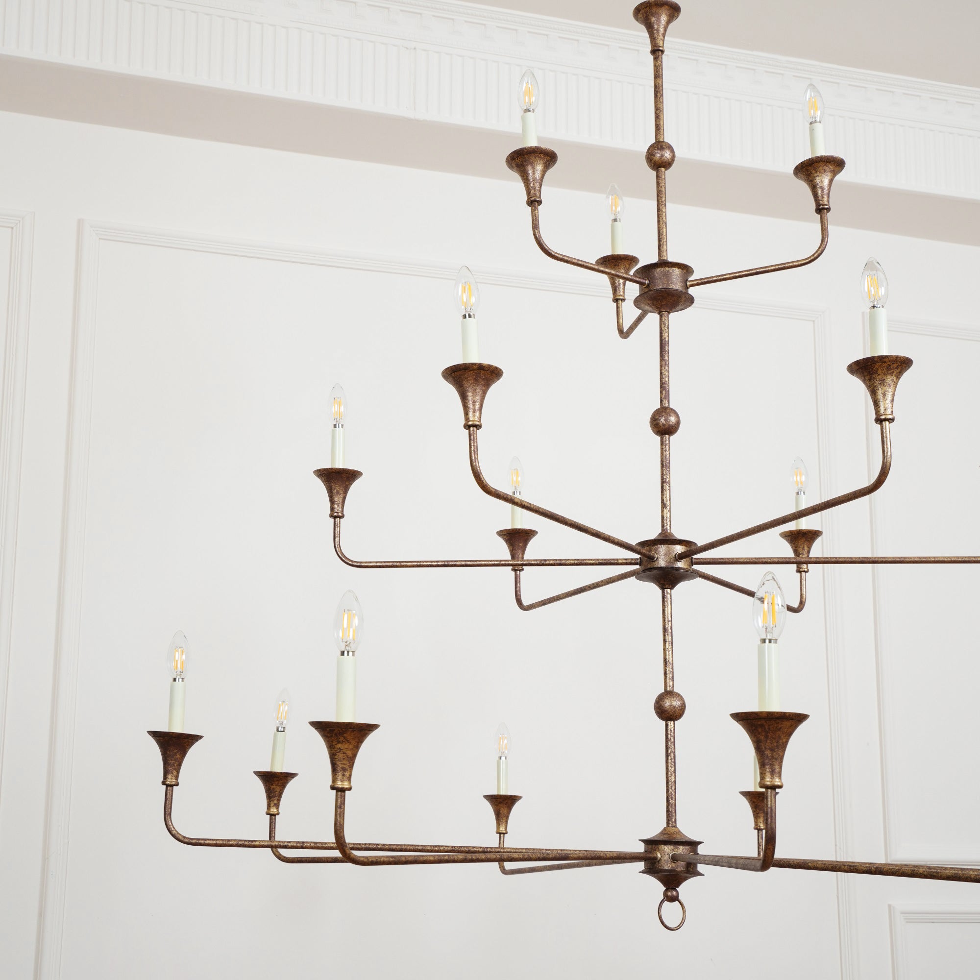 Wisp Grande Vintage Industrial Bronze Chandelier - Neutral Decor