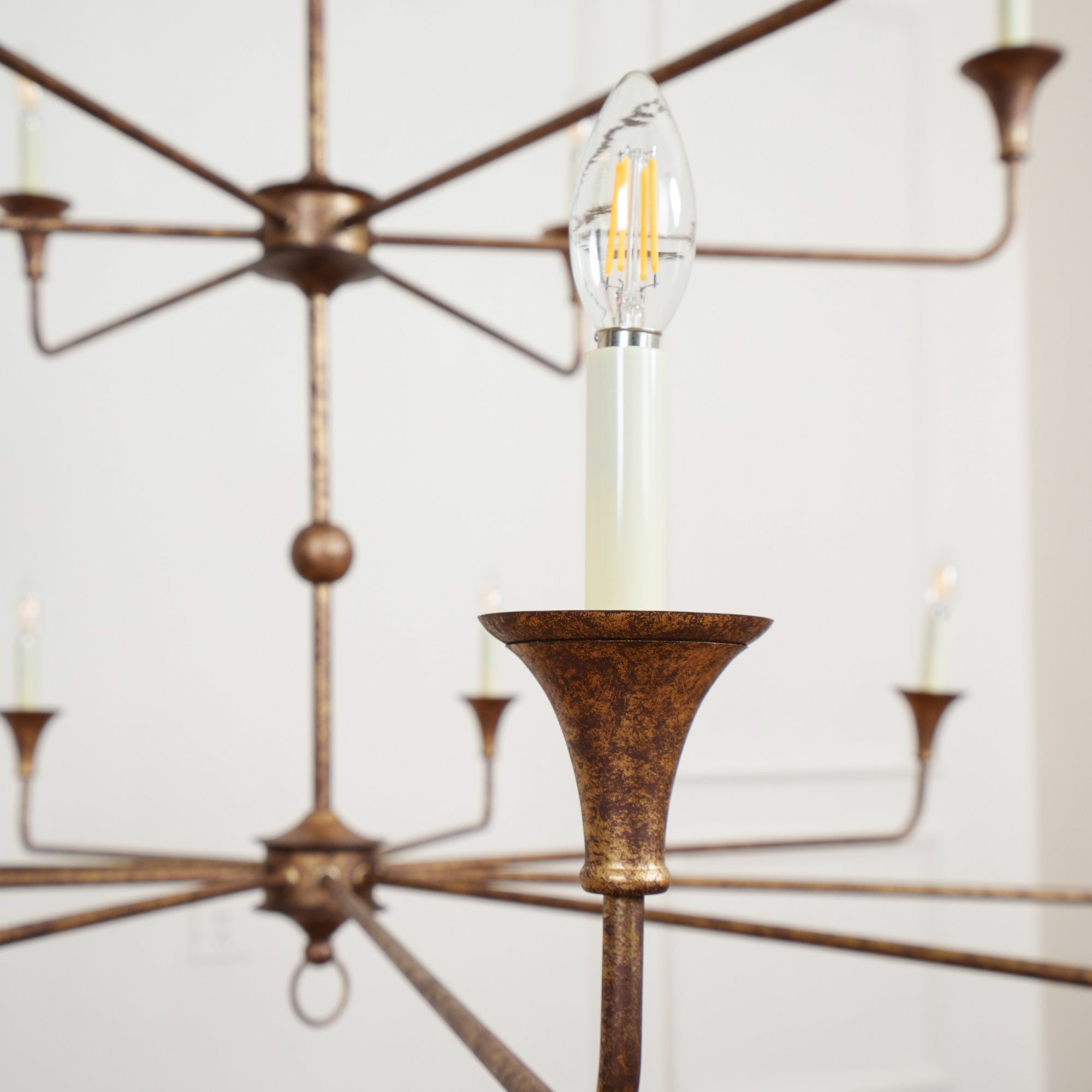 Wisp Grande Vintage Industrial Bronze Chandelier - Neutral Decor