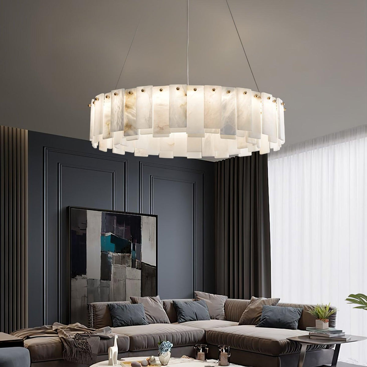 Vodore Alabaster Pendant Light