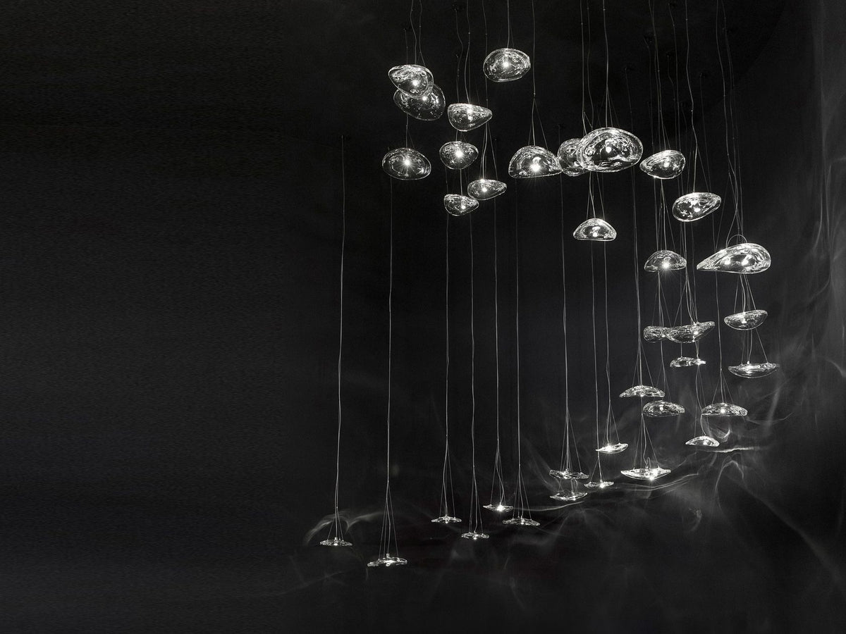 Glacial Float Cascade Glass Chandelier