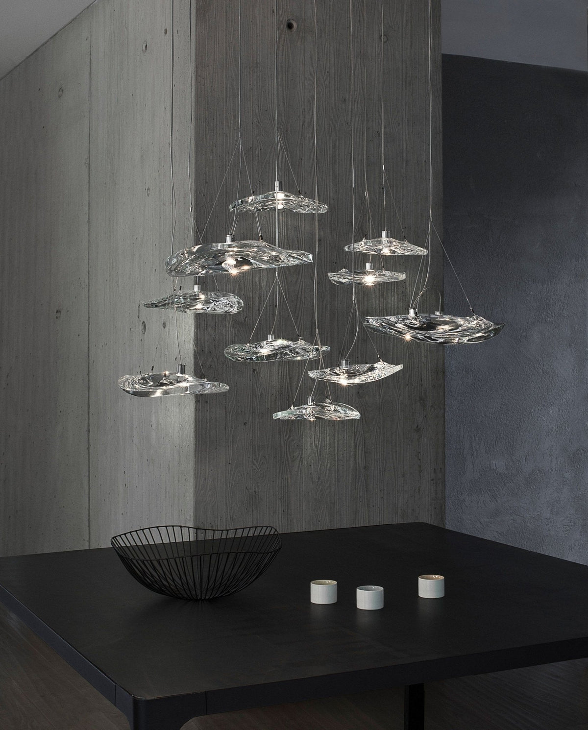 Glacial Float Cascade Glass Chandelier