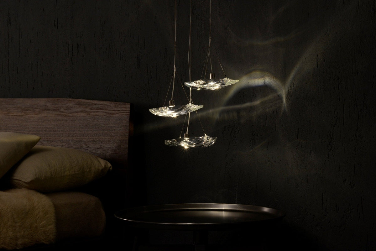 Glacial Float Cascade Glass Chandelier