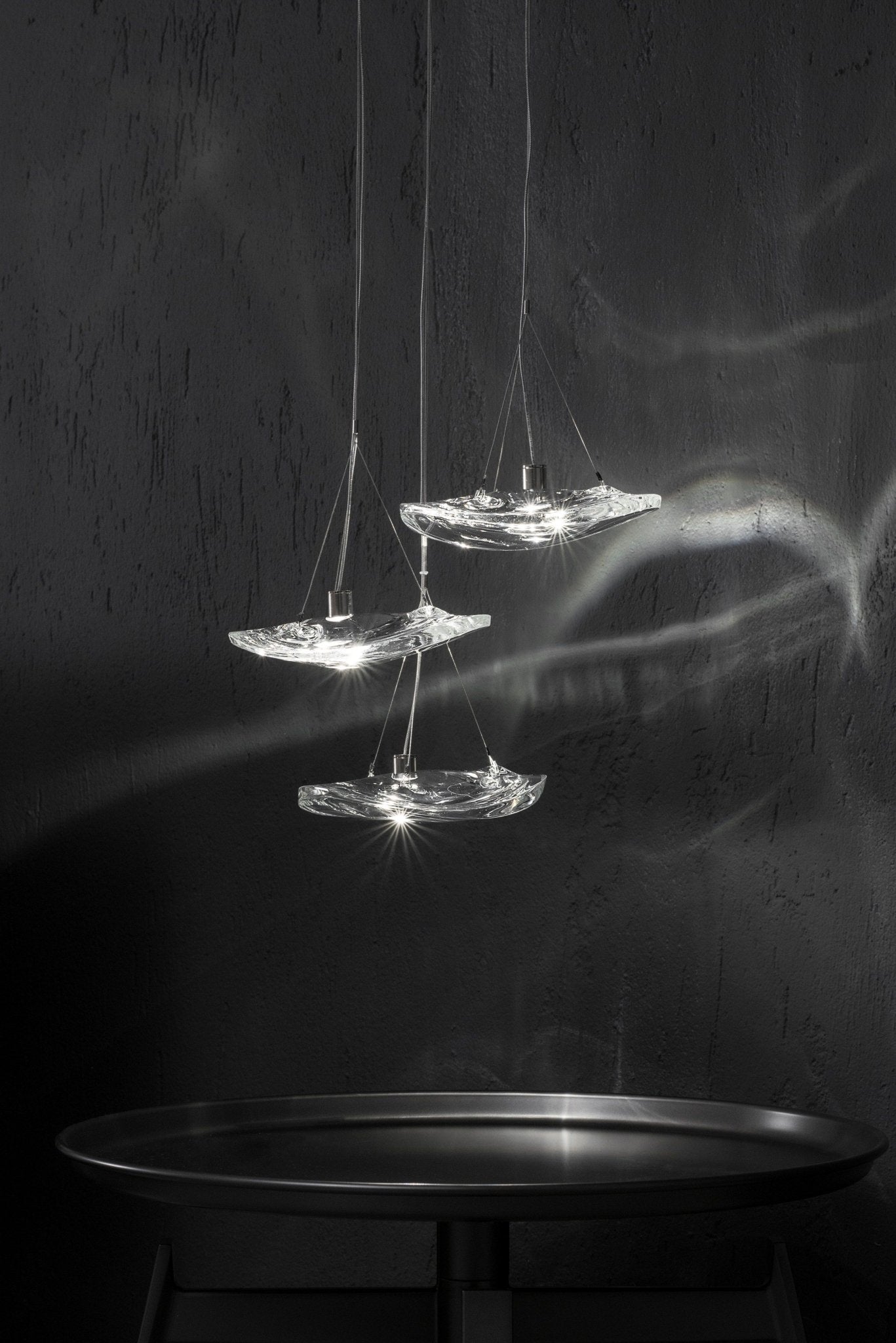 Glacial Float Cascade Glass Chandelier