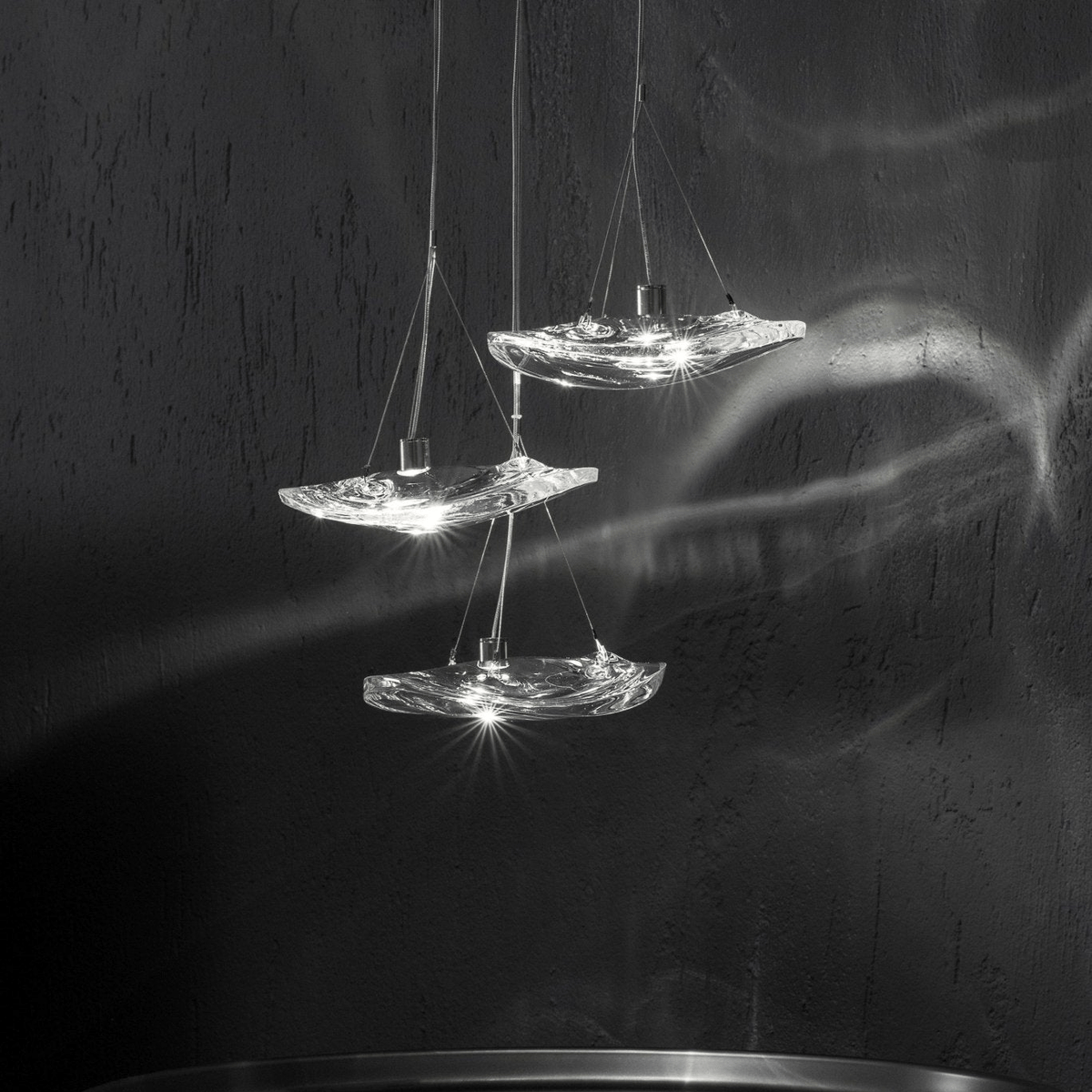 Glacial Float Cascade Glass Chandelier