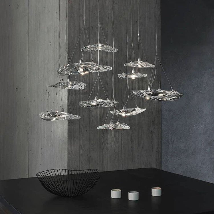 Glacial Float Cascade Glass Chandelier