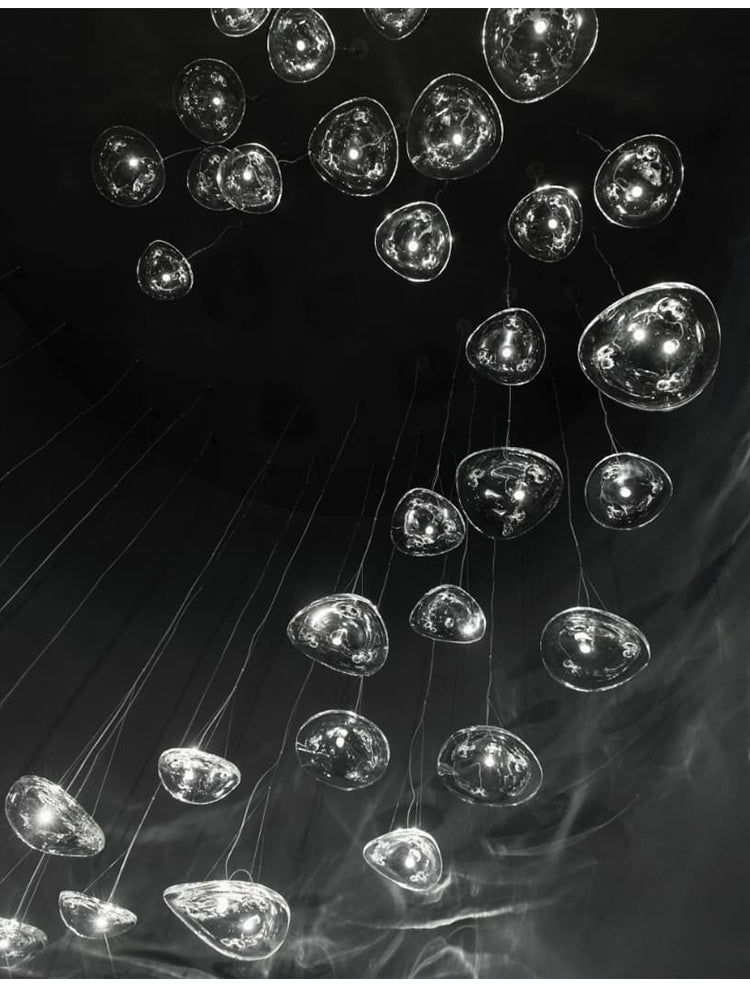 Glacial Float Cascade Glass Chandelier