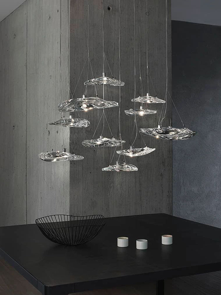 Glacial Float Cascade Glass Chandelier