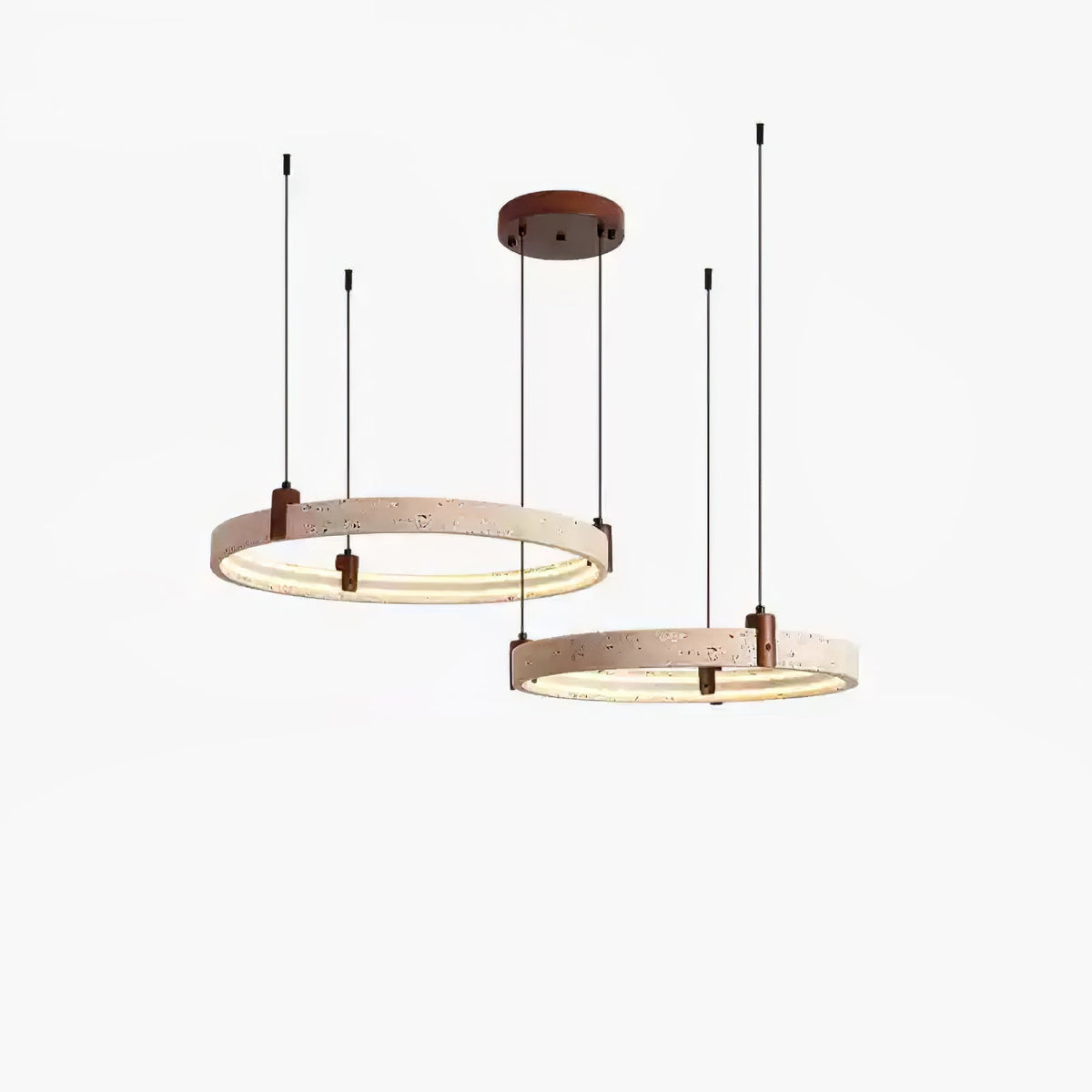 Celestial Orbit Travertine Ring Chandelier