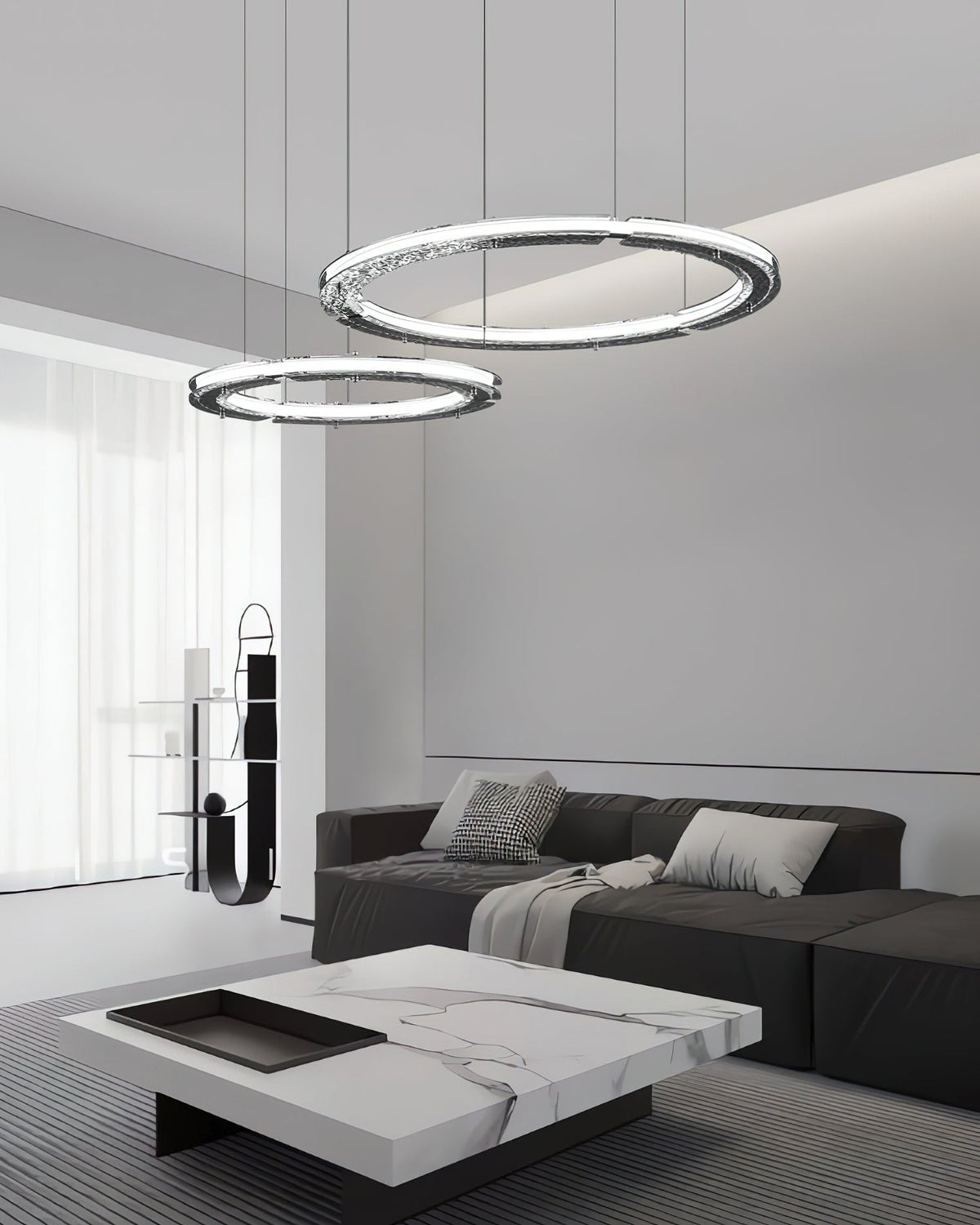 Lunara Dual-Ring Crystal Chandelier