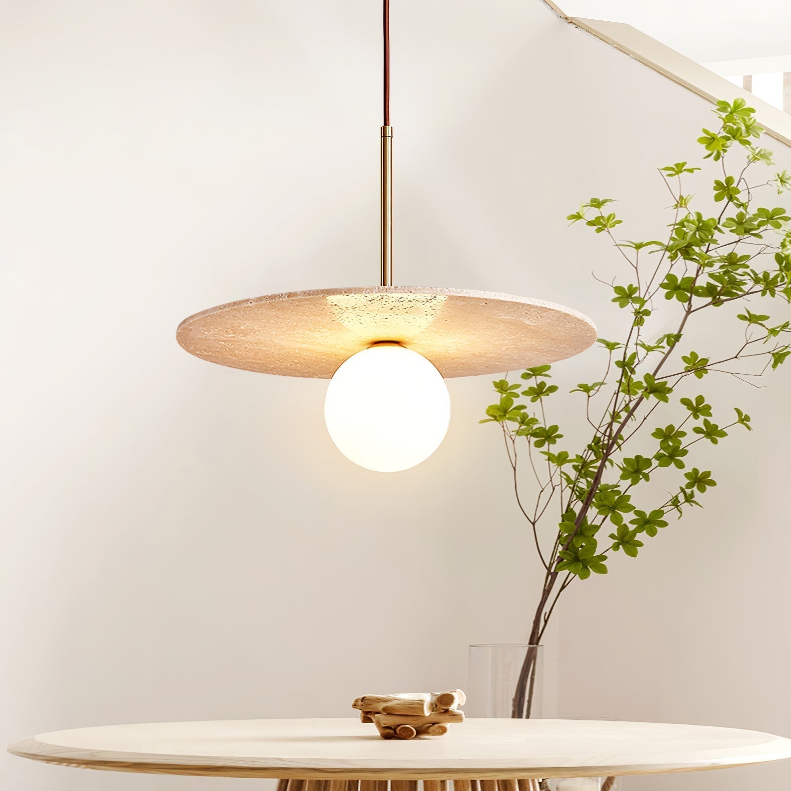 Noreielle Travertine Pendant Light