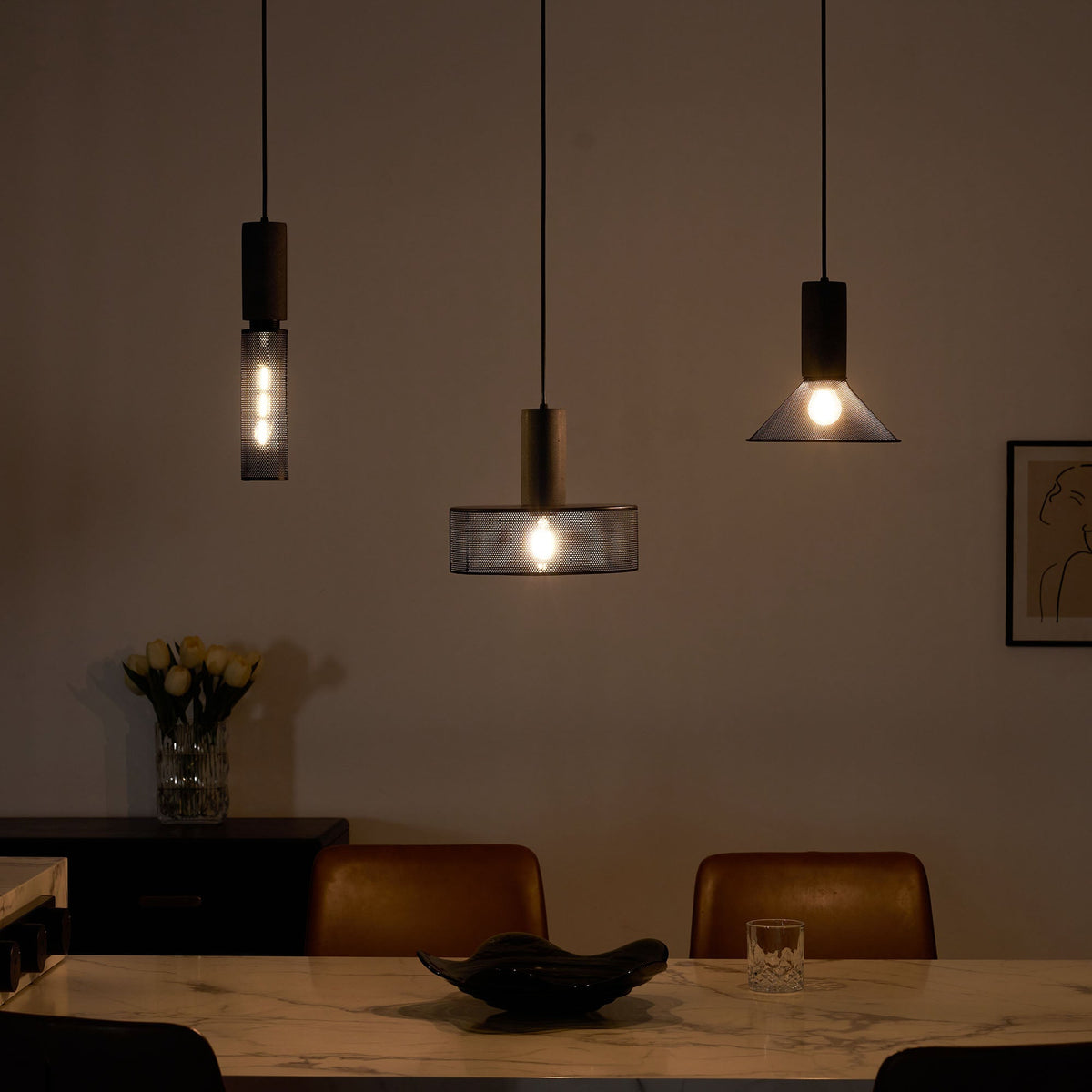 Bellwick Cement Mesh Pendant Light