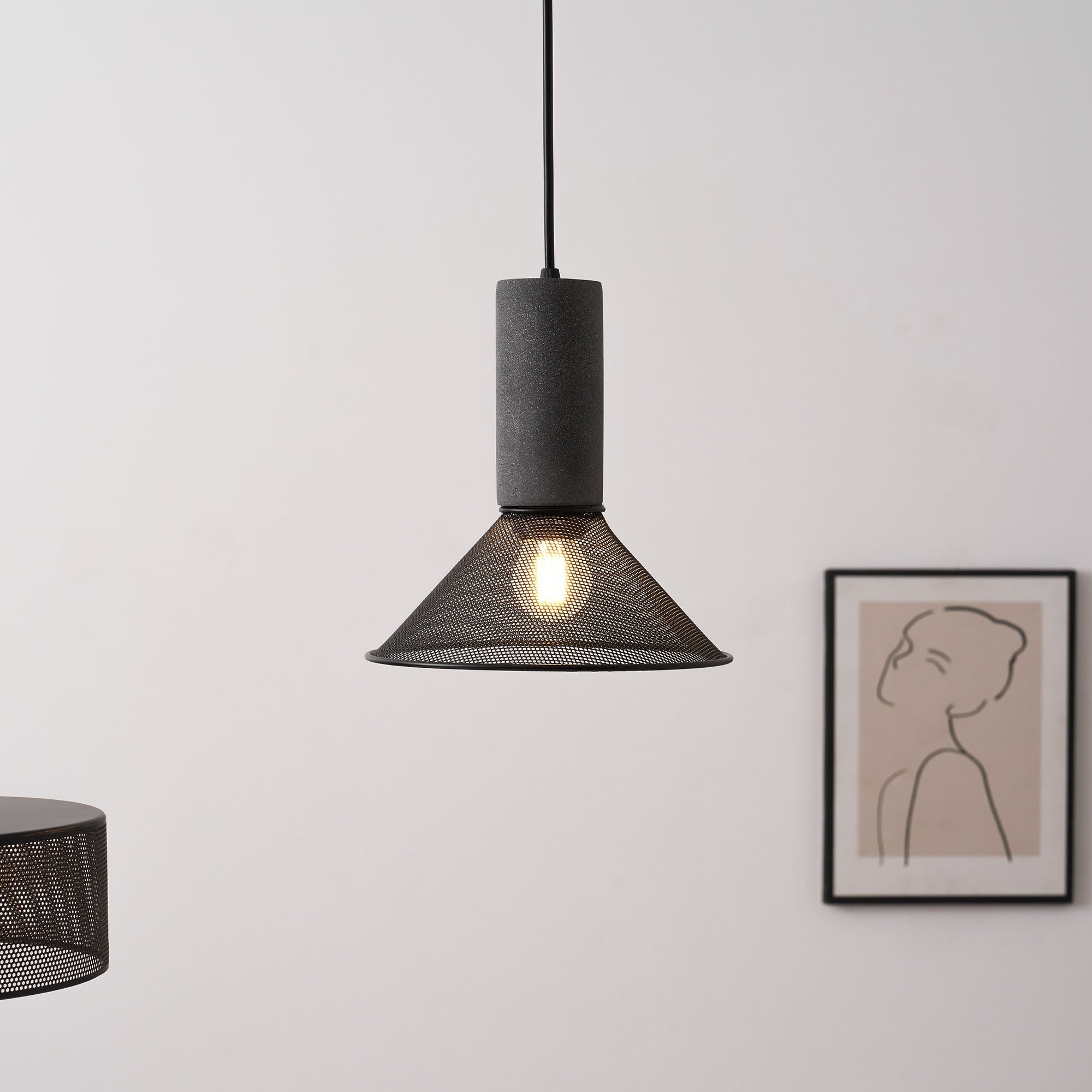 Bellwick Cement Mesh Pendant Light