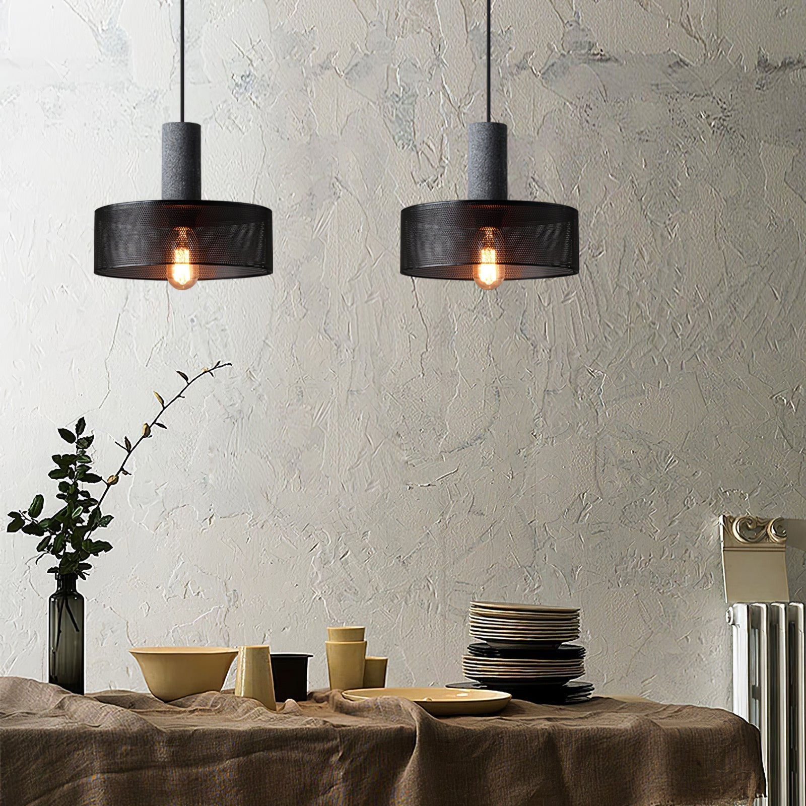 Bellwick Cement Mesh Pendant Light