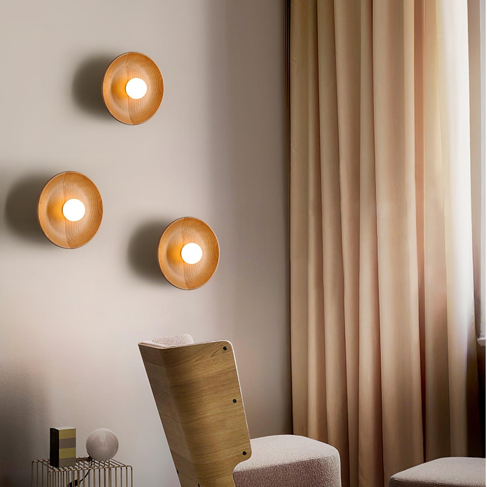 Sirixa Modern Minimalist Glass Wood Wall Lamp