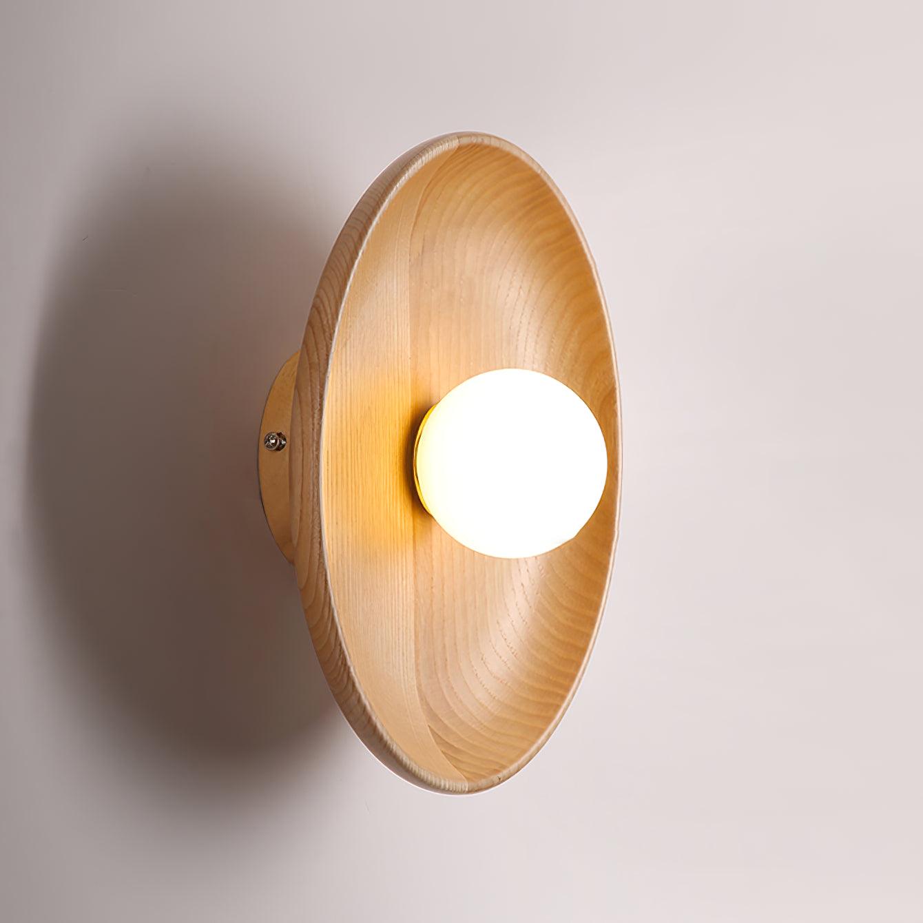 Sirixa Modern Minimalist Glass Wood Wall Lamp