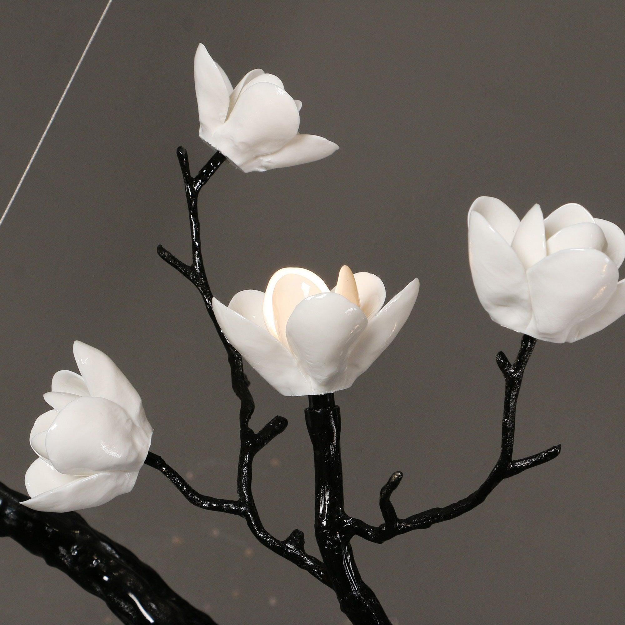 Fioeiel Chandelier Ceramic Flower Black Branch