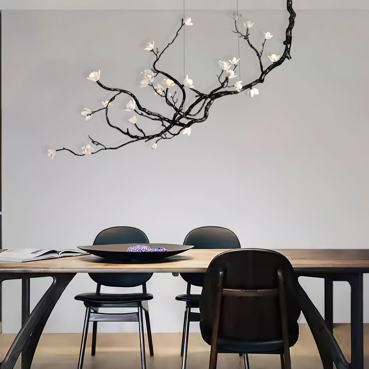 Fioeiel Chandelier Ceramic Flower Black Branch
