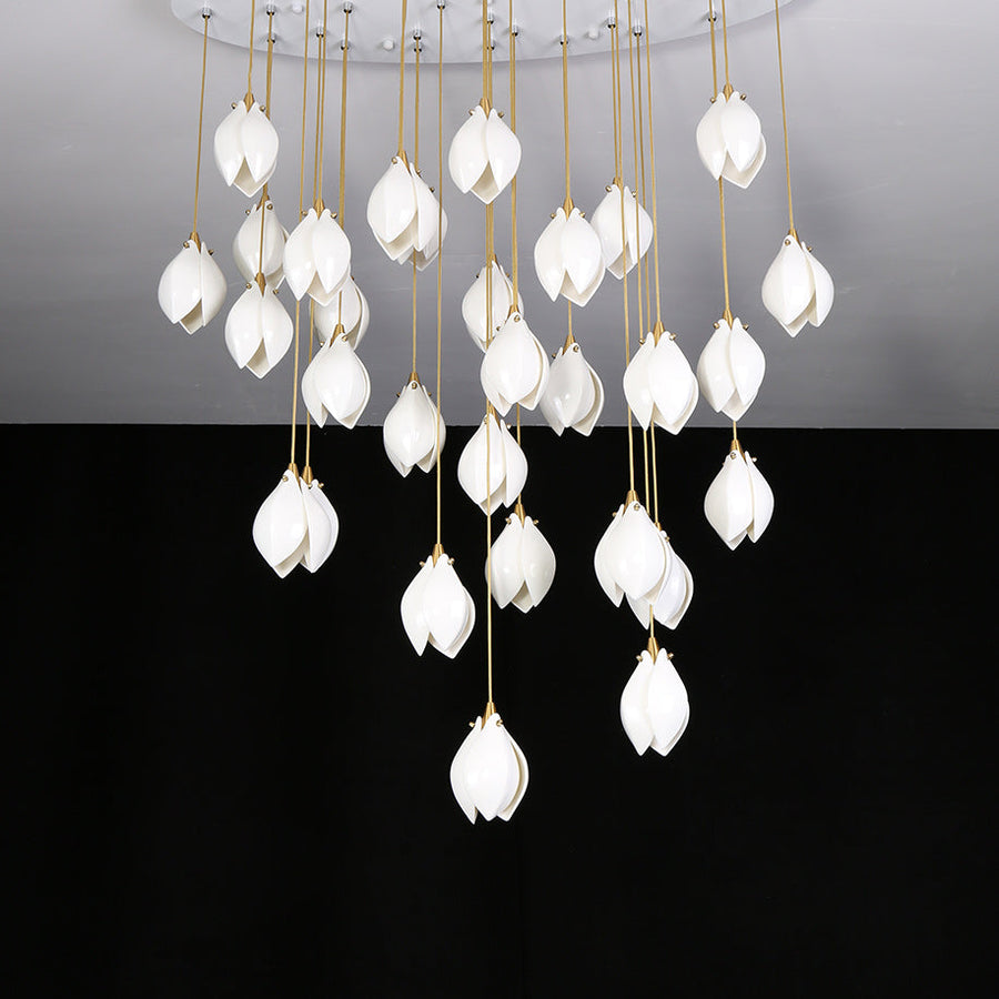 Tessa Pendant Lamp White Floral Ceramic
