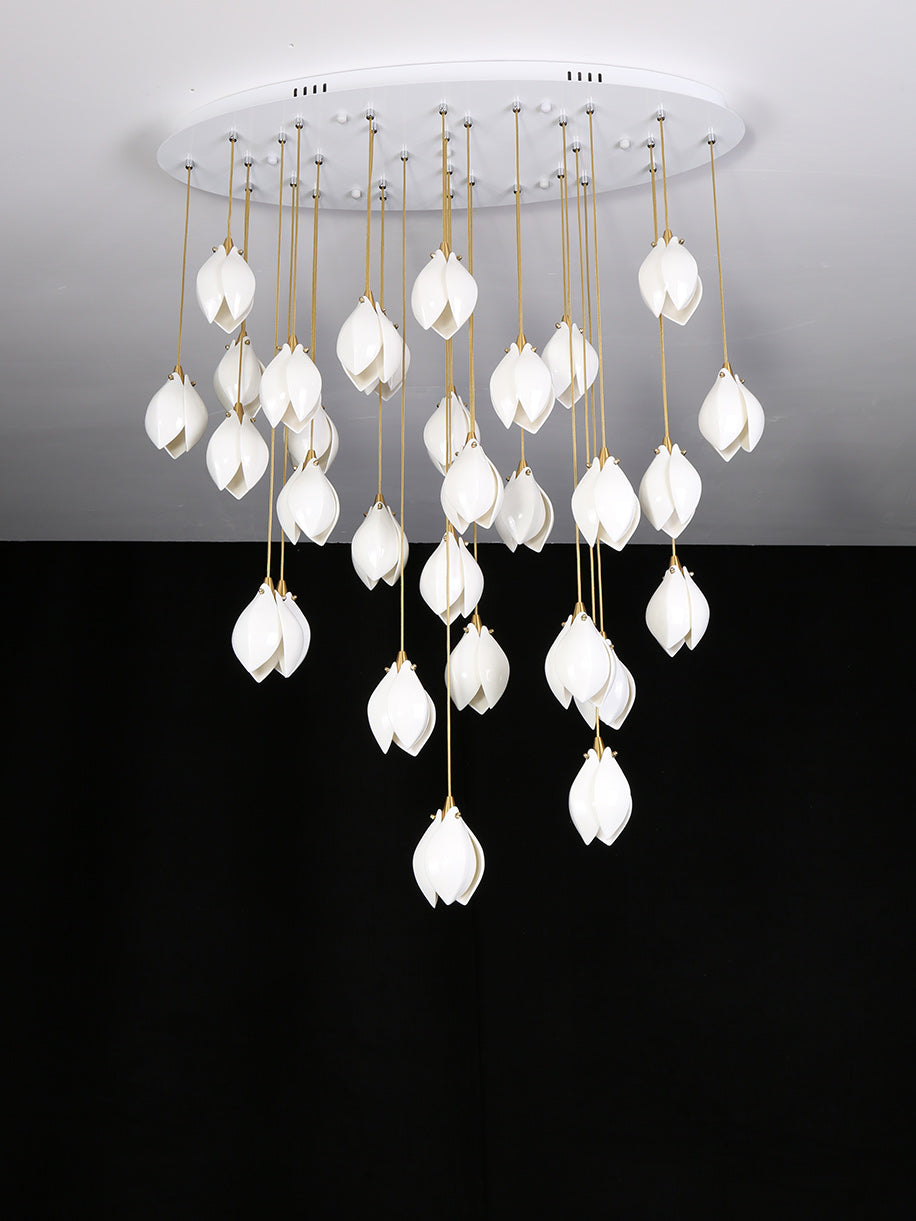 Tessa Pendant Lamp White Floral Ceramic