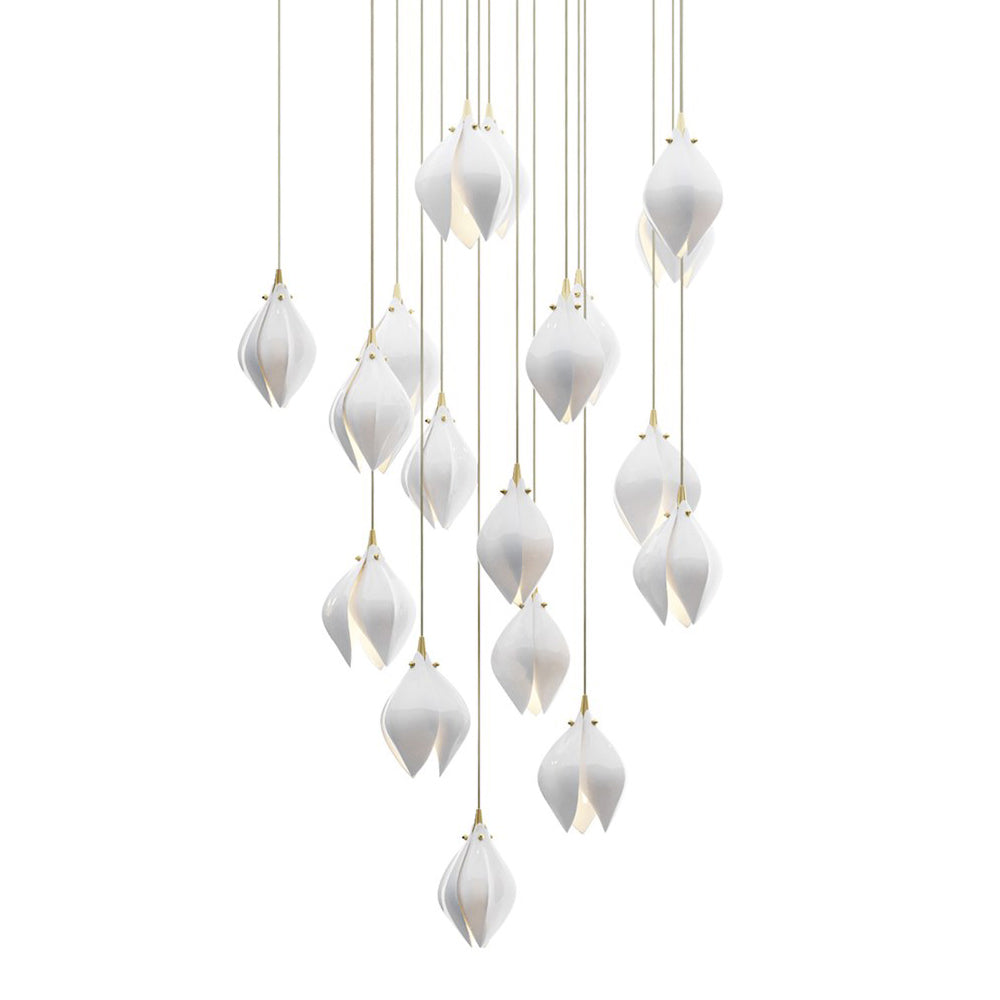Tessa Pendant Lamp White Floral Ceramic