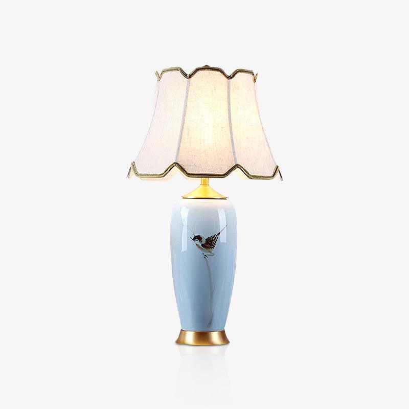 Sparrow Oriental Ceramic Desk Lamp