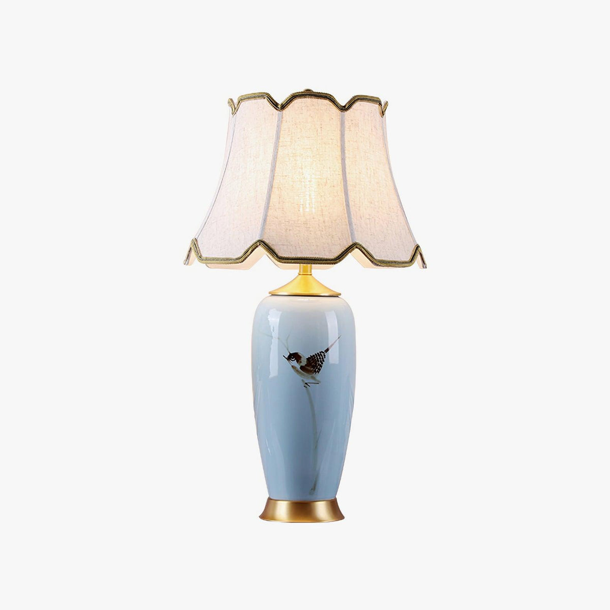 Sparrow Oriental Ceramic Desk Lamp