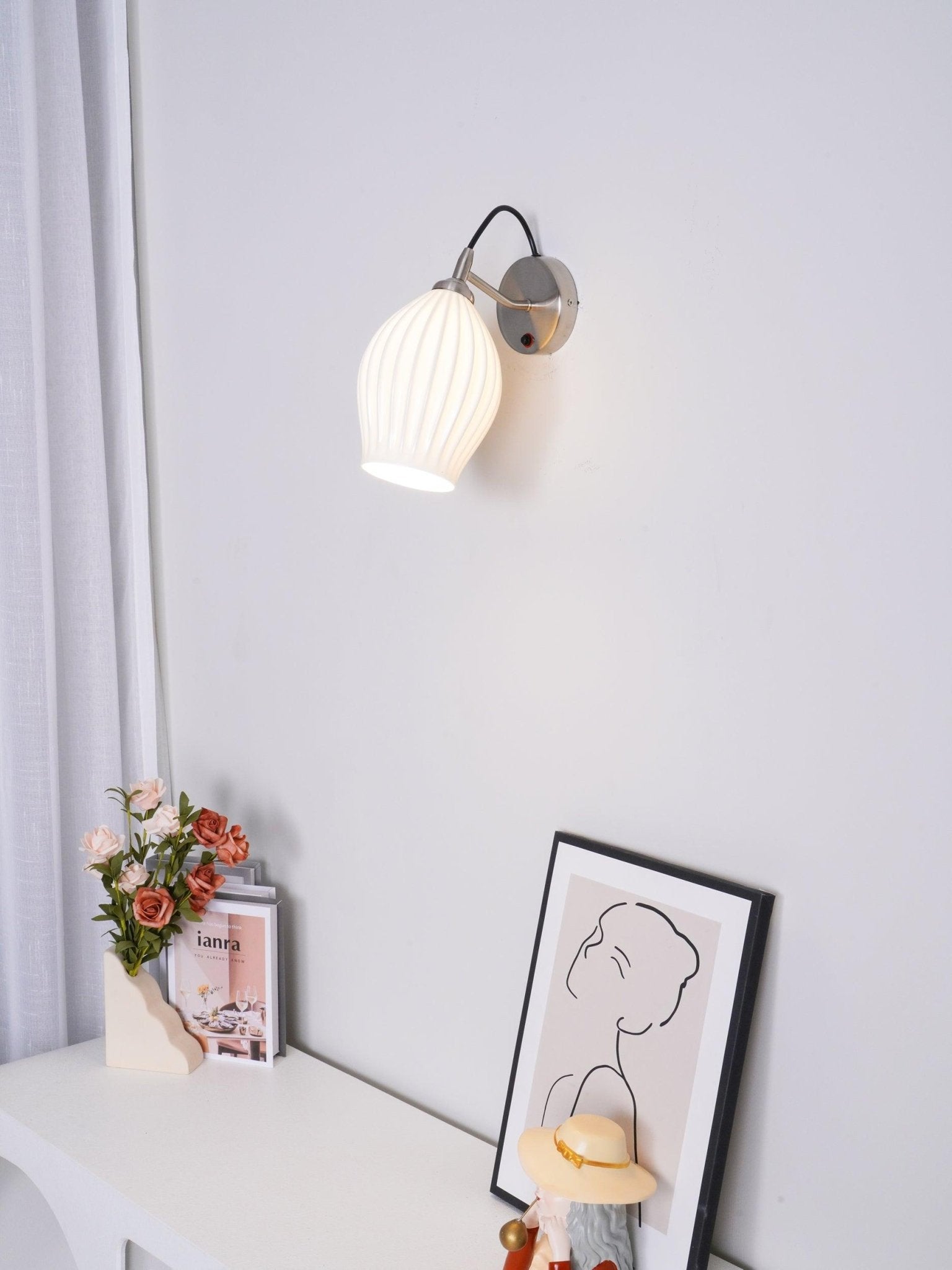 Zotalisra Modern Minimalist Ribbed Ceramic Wall light