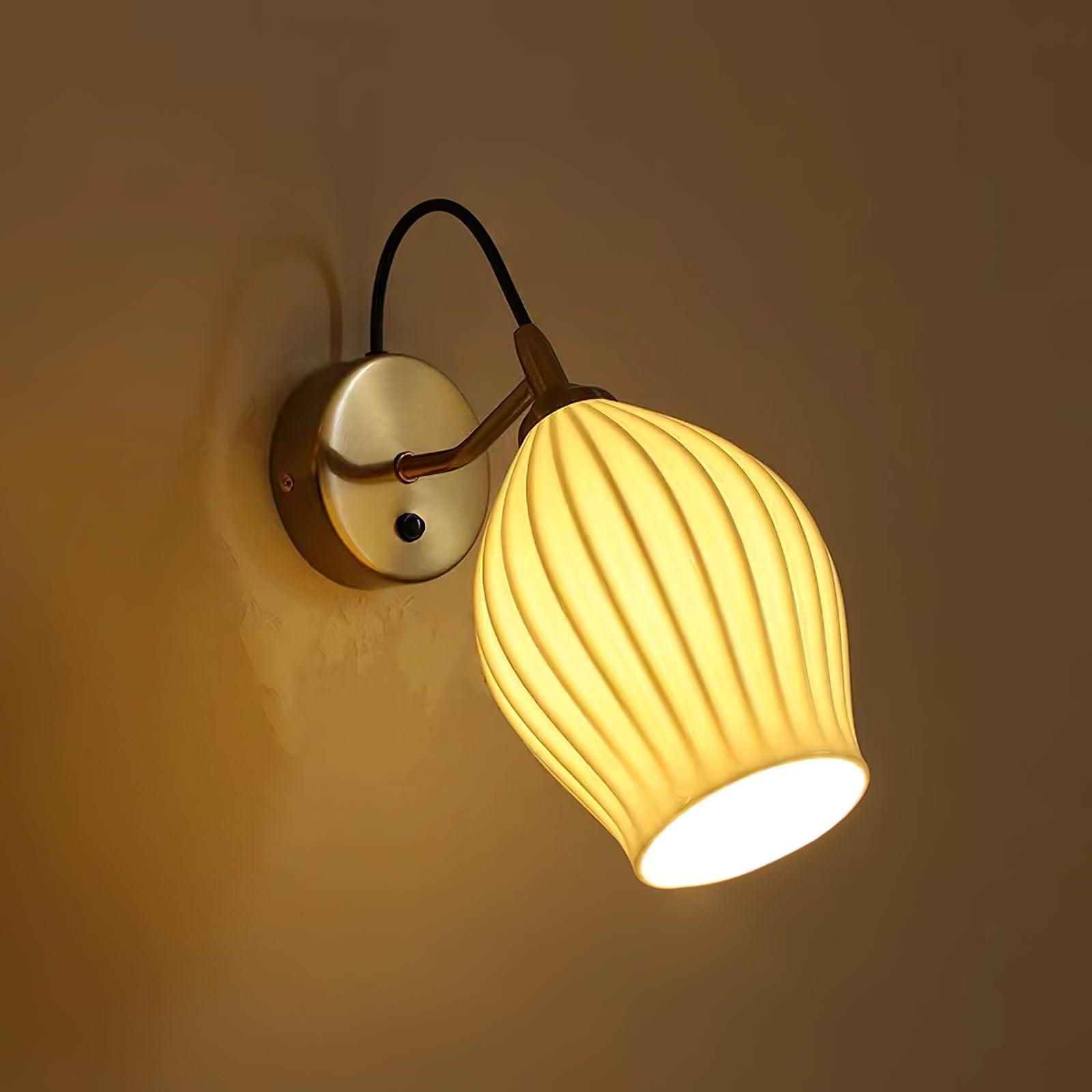Zotalisra Modern Minimalist Ribbed Ceramic Wall light