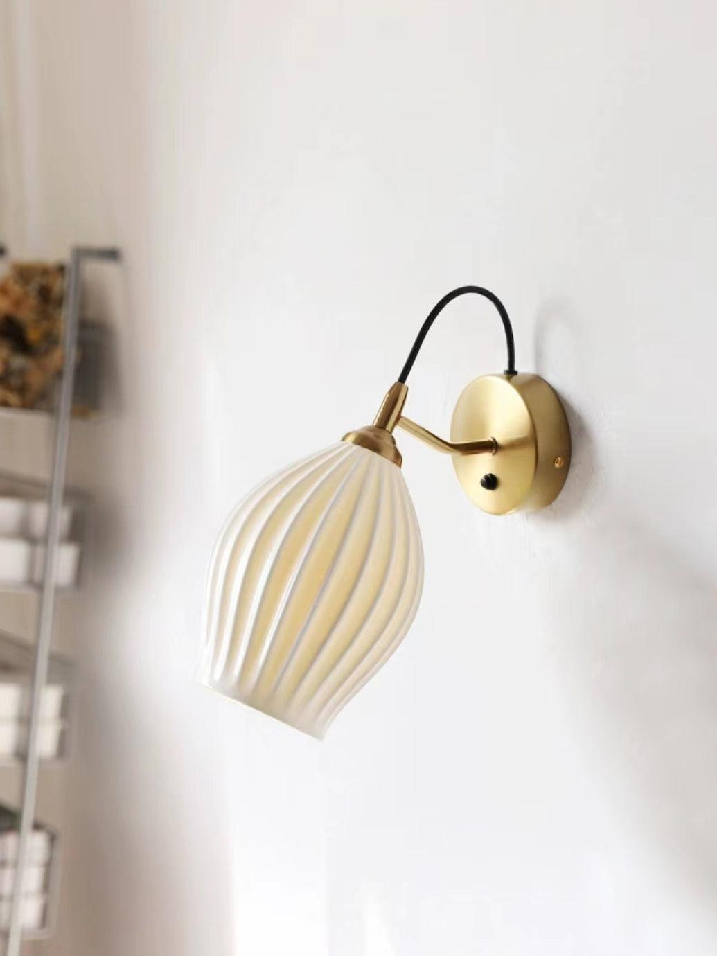Zotalisra Modern Minimalist Ribbed Ceramic Wall light