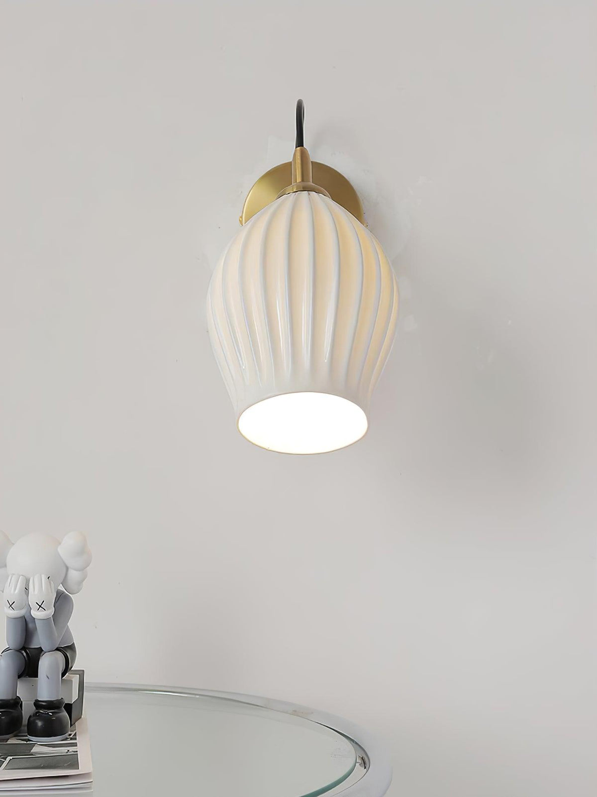 Zotalisra Modern Minimalist Ribbed Ceramic Wall light