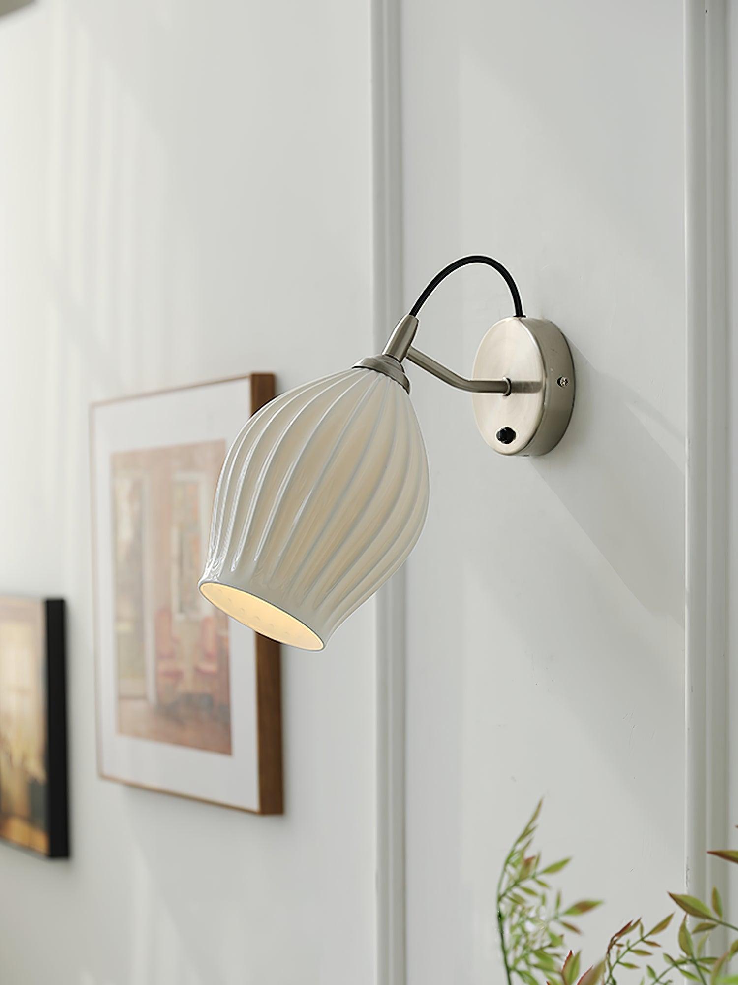 Zotalisra Modern Minimalist Ribbed Ceramic Wall light