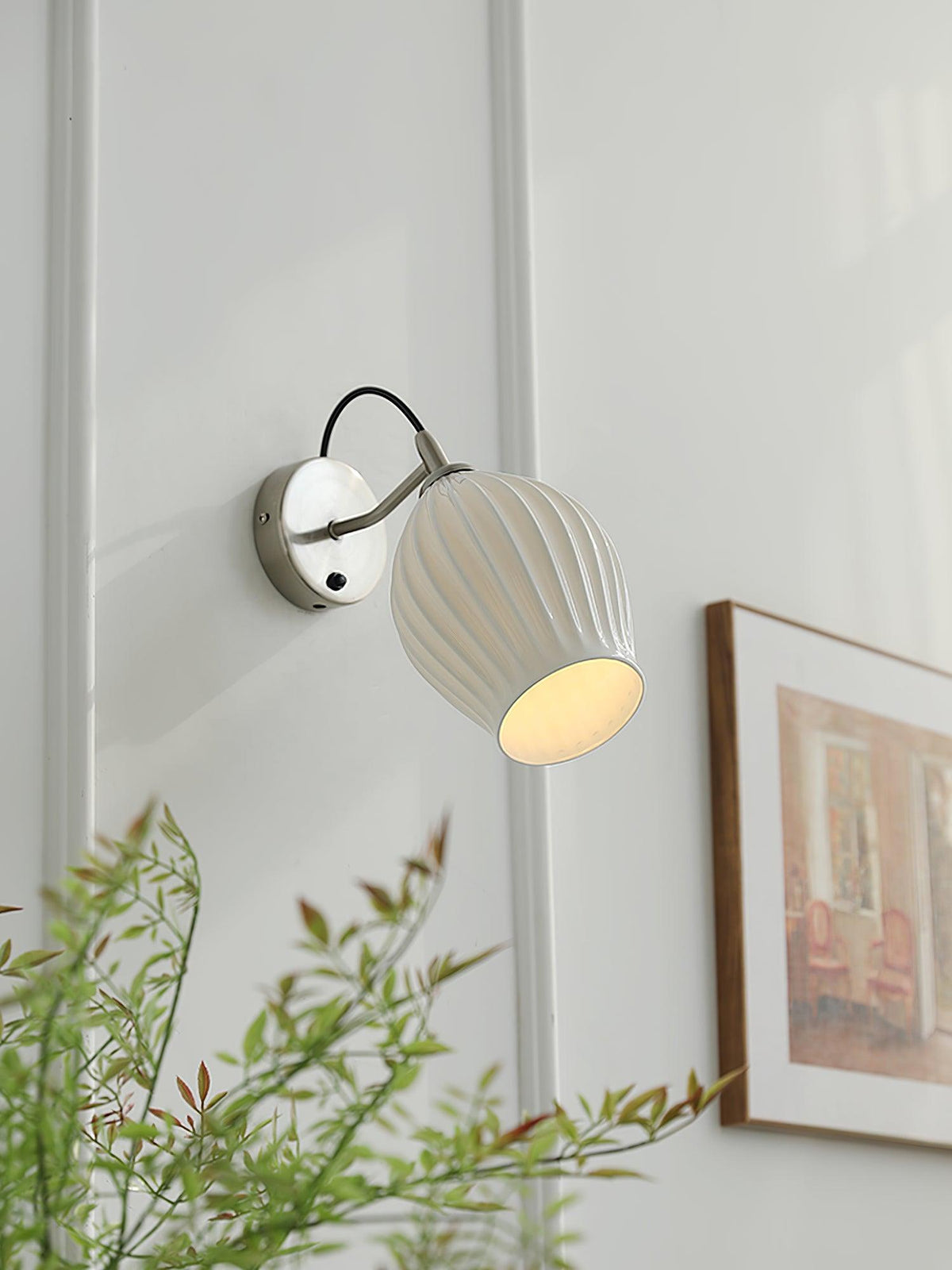 Zotalisra Modern Minimalist Ribbed Ceramic Wall light