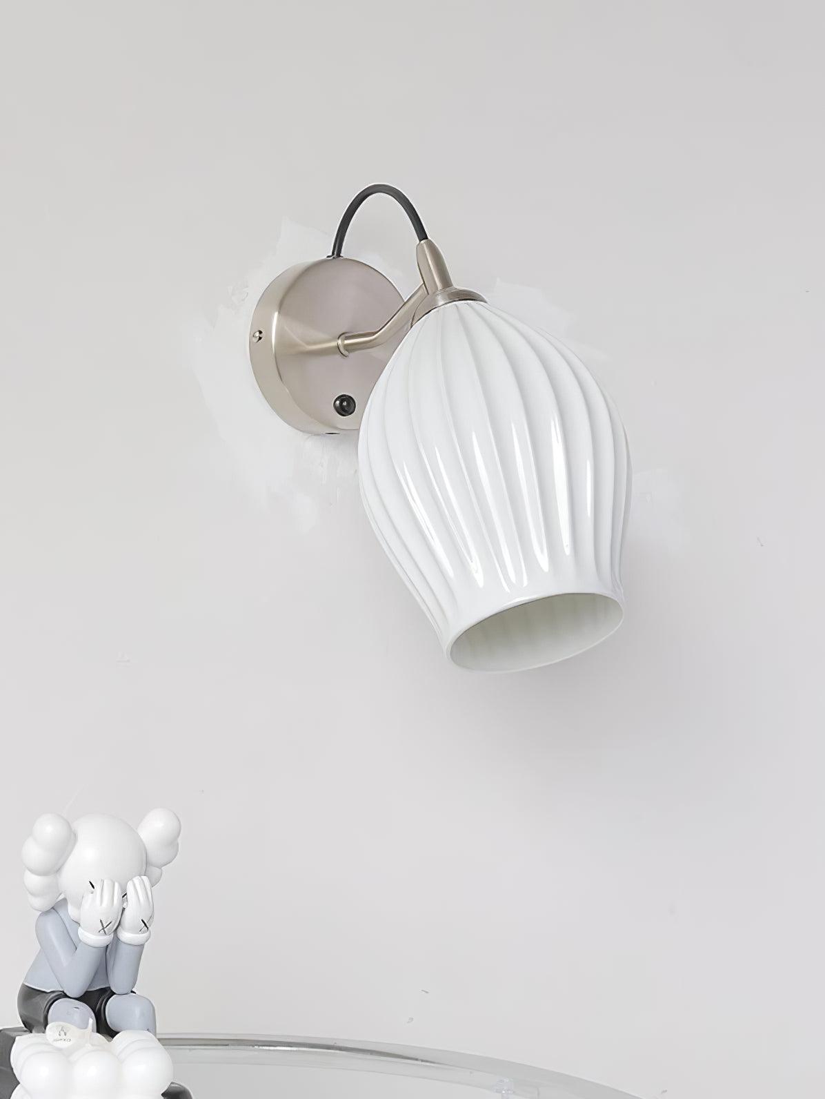 Zotalisra Modern Minimalist Ribbed Ceramic Wall light