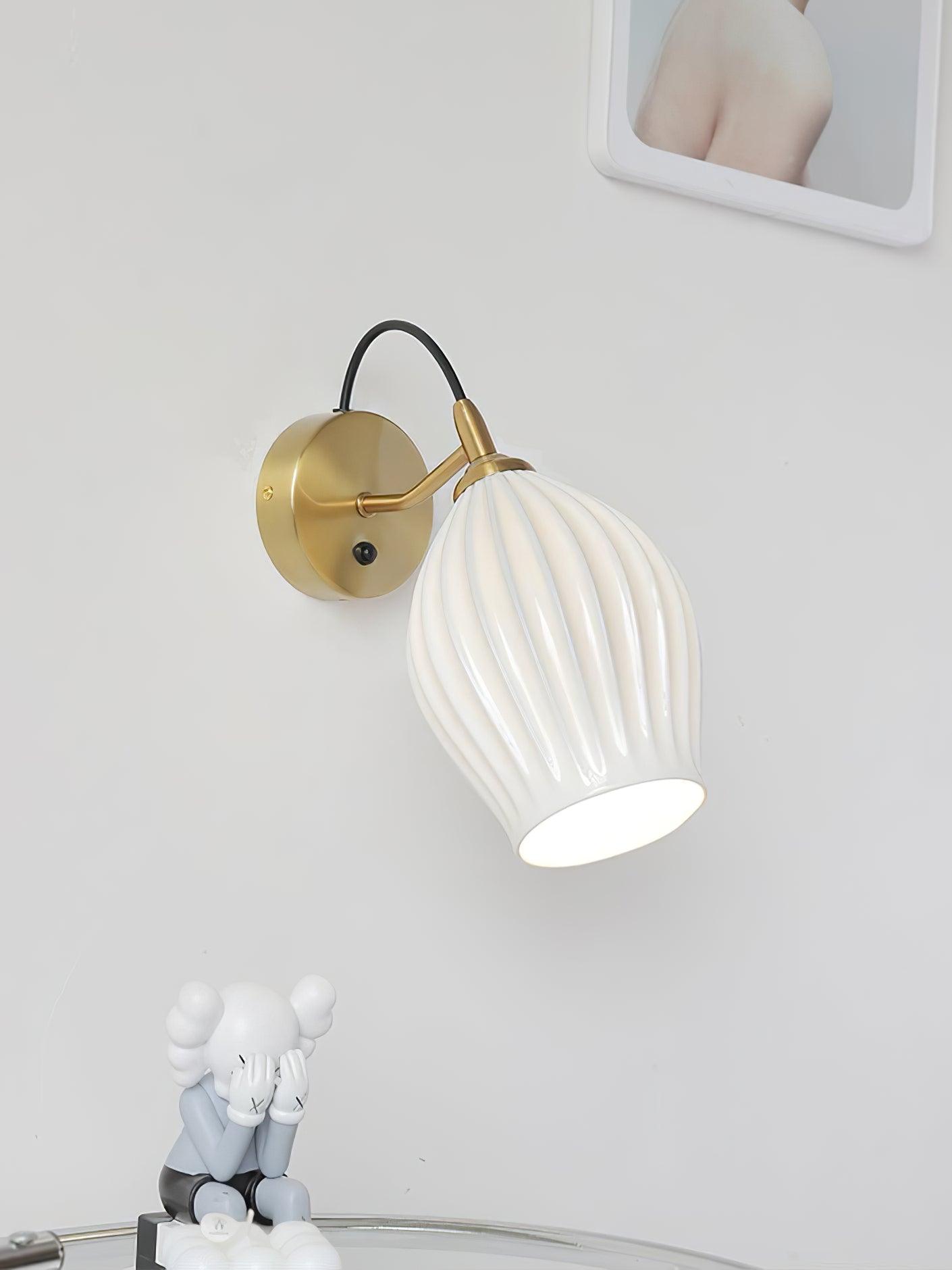 Zotalisra Modern Minimalist Ribbed Ceramic Wall light