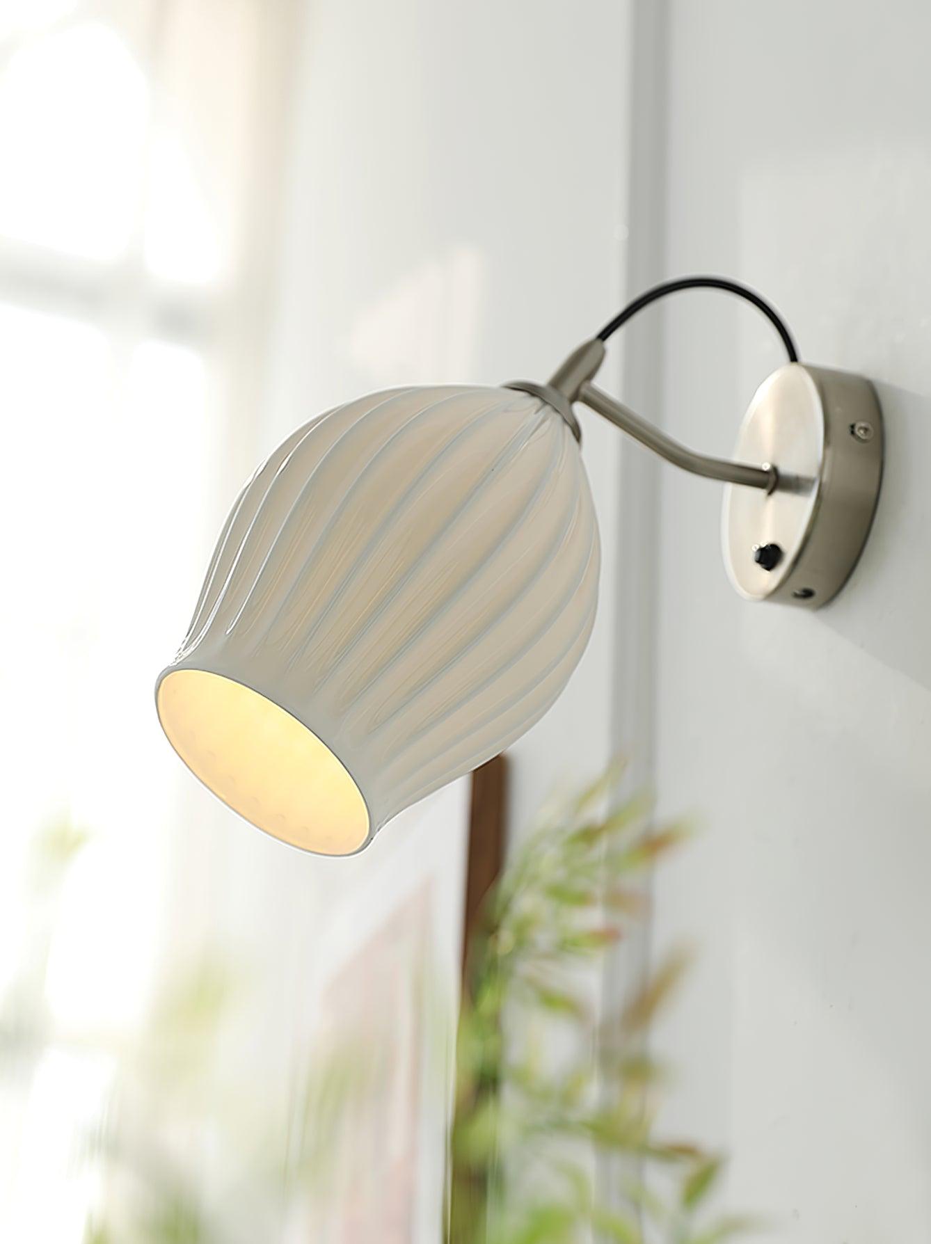 Zotalisra Modern Minimalist Ribbed Ceramic Wall light