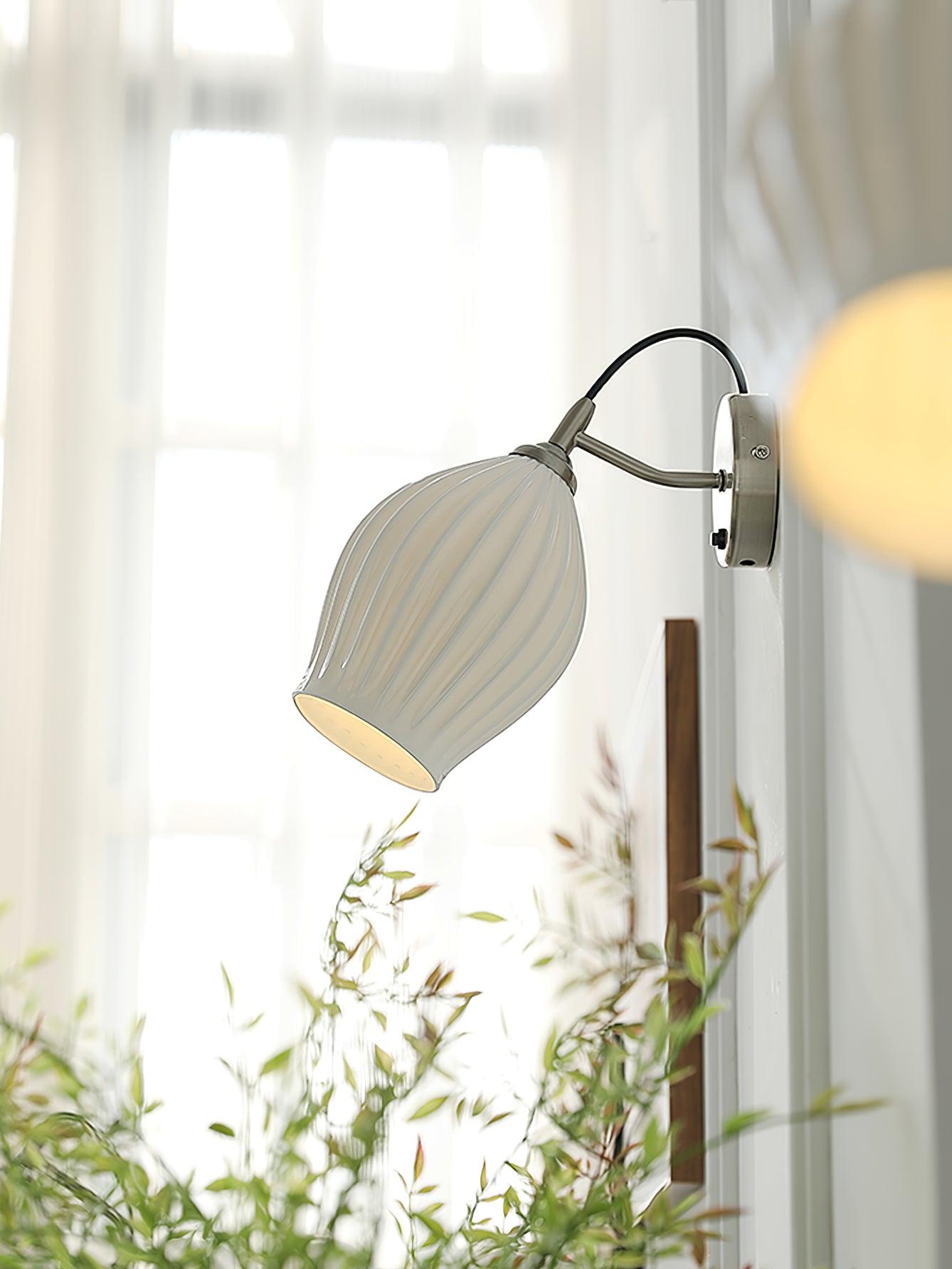 Zotalisra Modern Minimalist Ribbed Ceramic Wall light