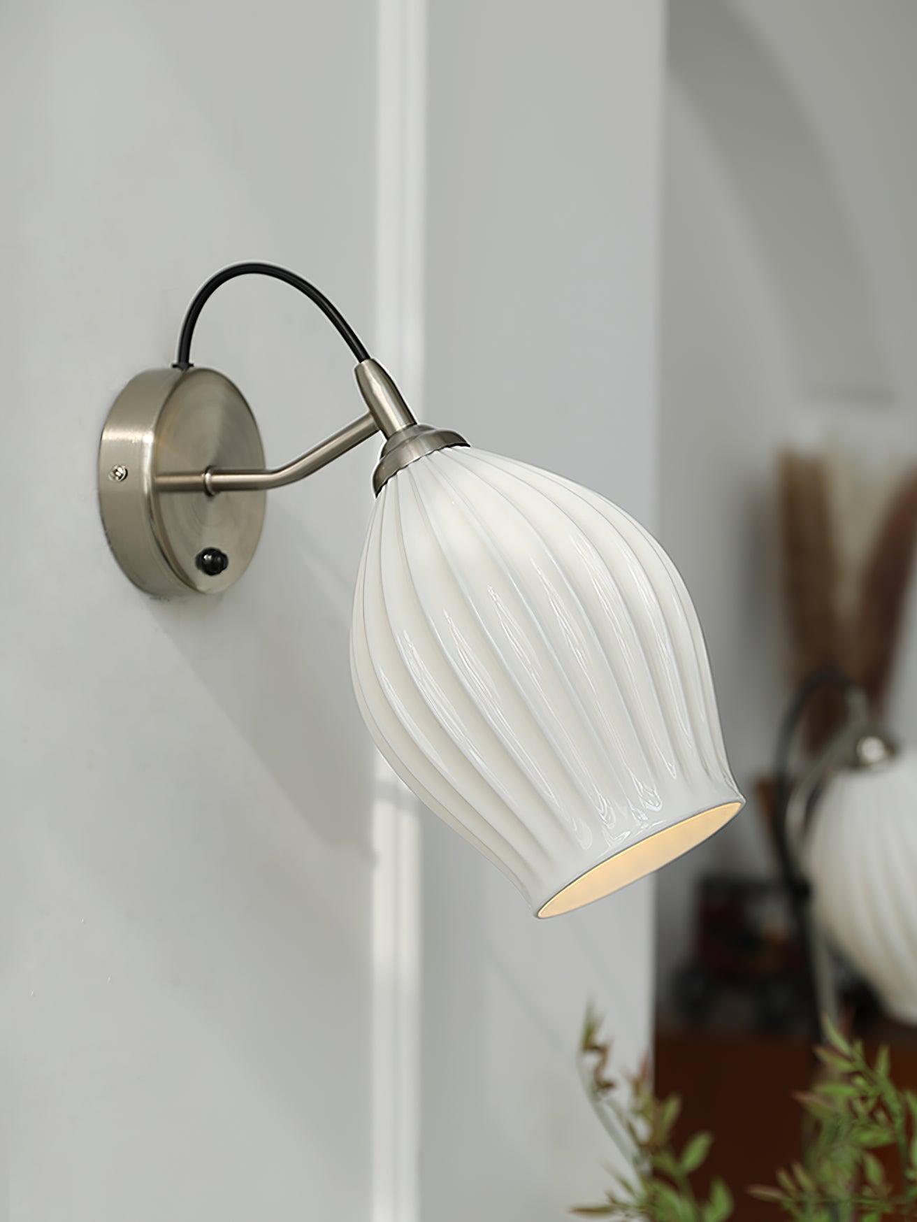 Zotalisra Modern Minimalist Ribbed Ceramic Wall light