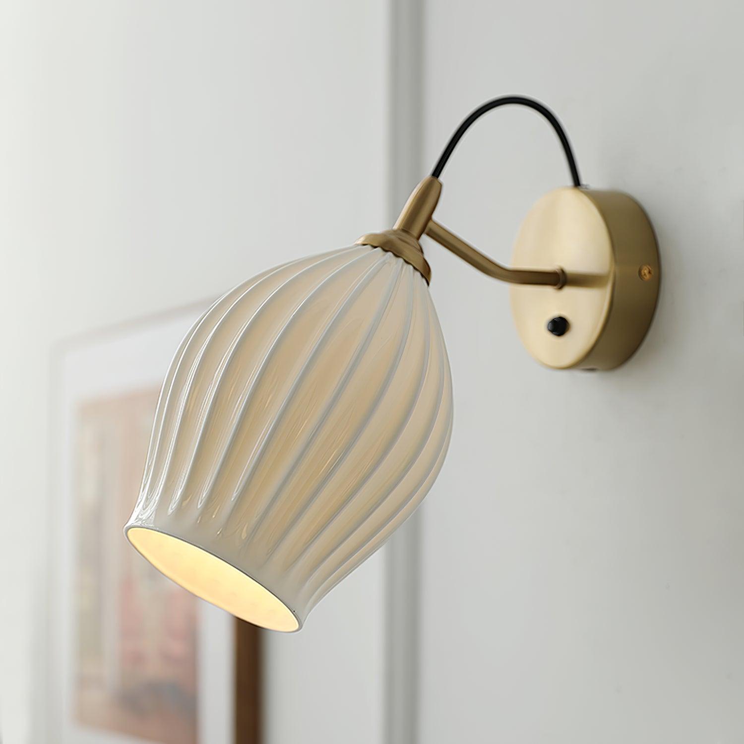 Zotalisra Modern Minimalist Ribbed Ceramic Wall light