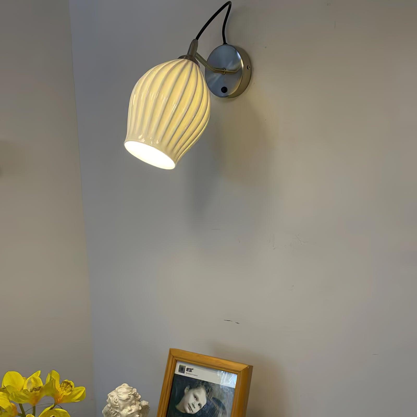 Zotalisra Modern Minimalist Ribbed Ceramic Wall light