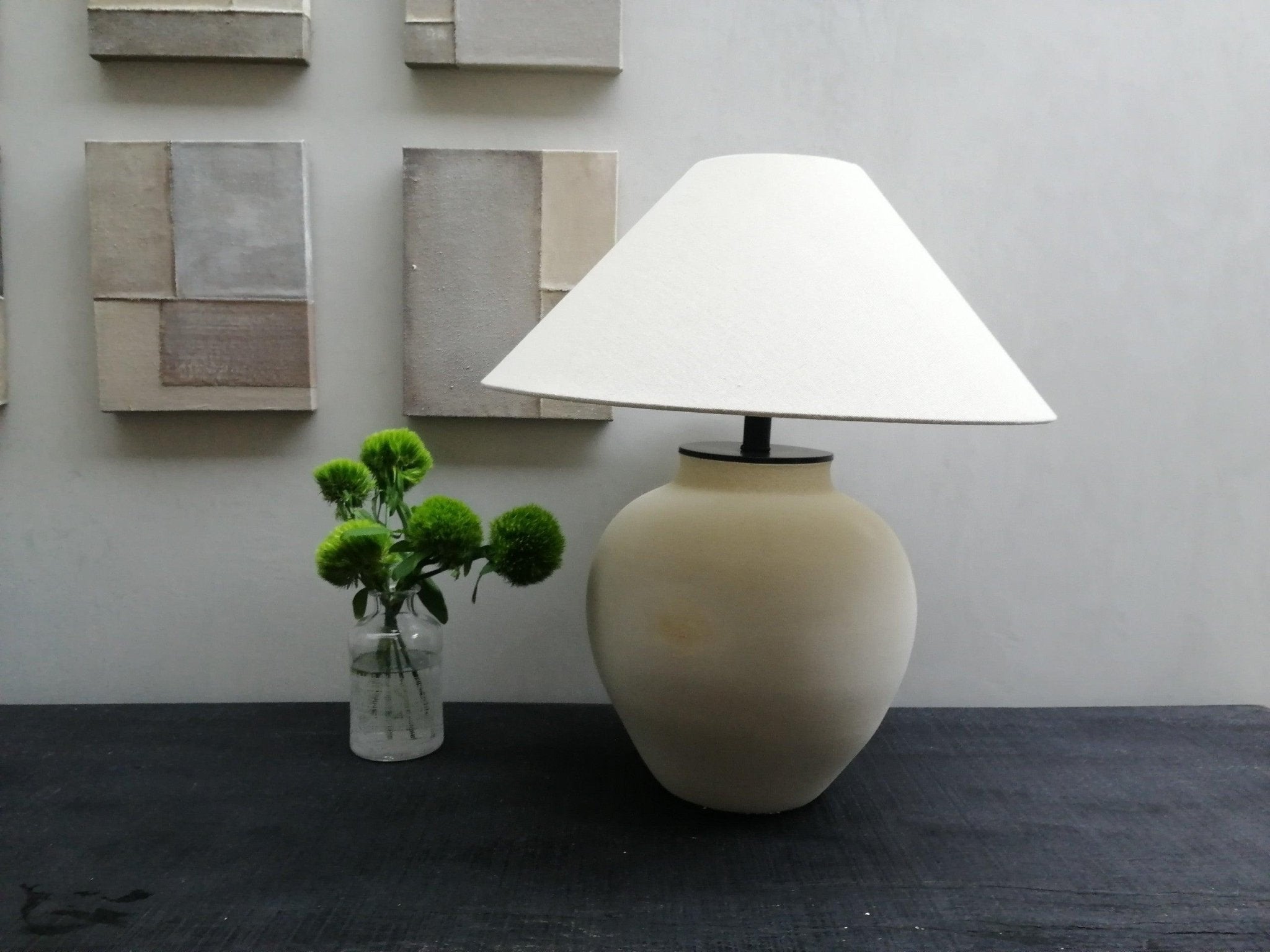 Lumian Fabric Ceramic Rustic Table Lamp