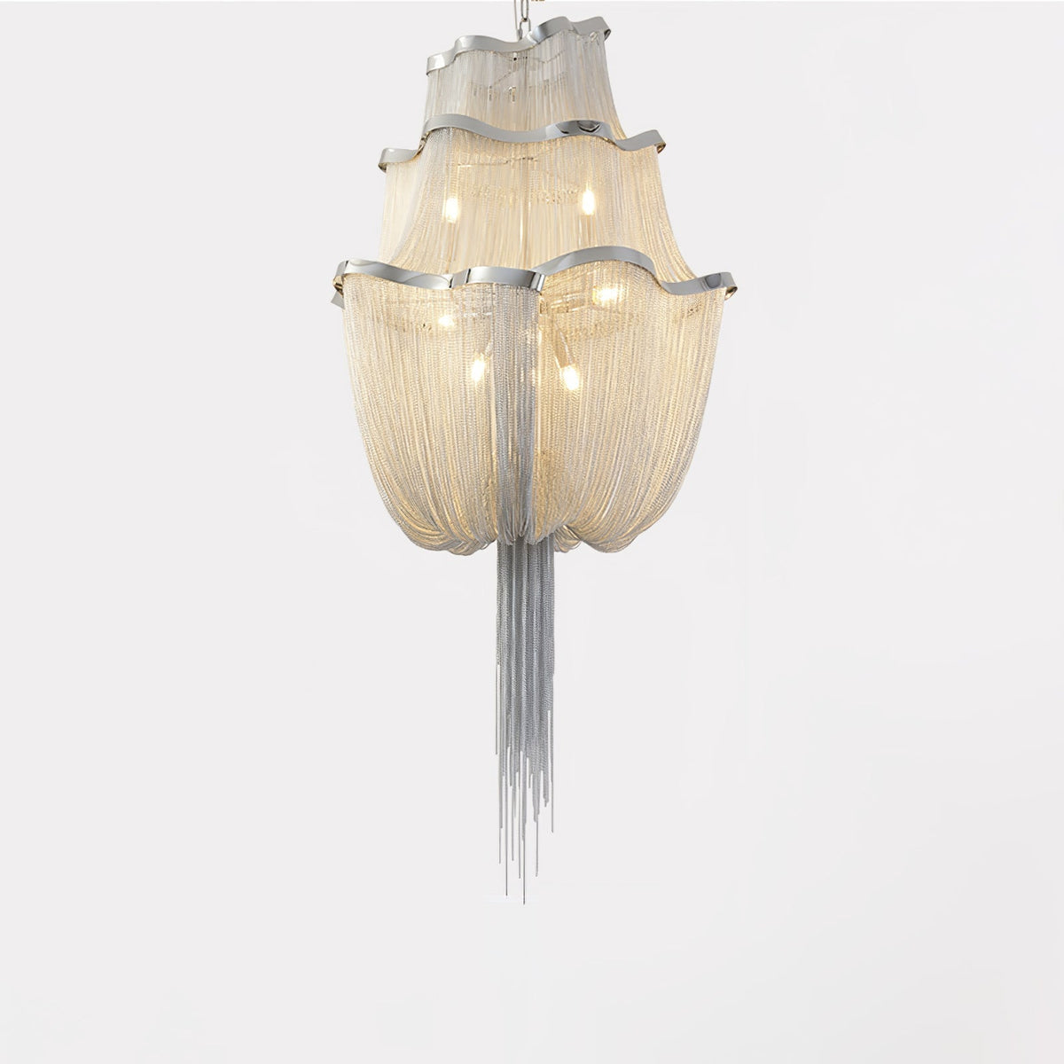 Ardelella Chandelier Aluminum Chains Shimmering Nickel