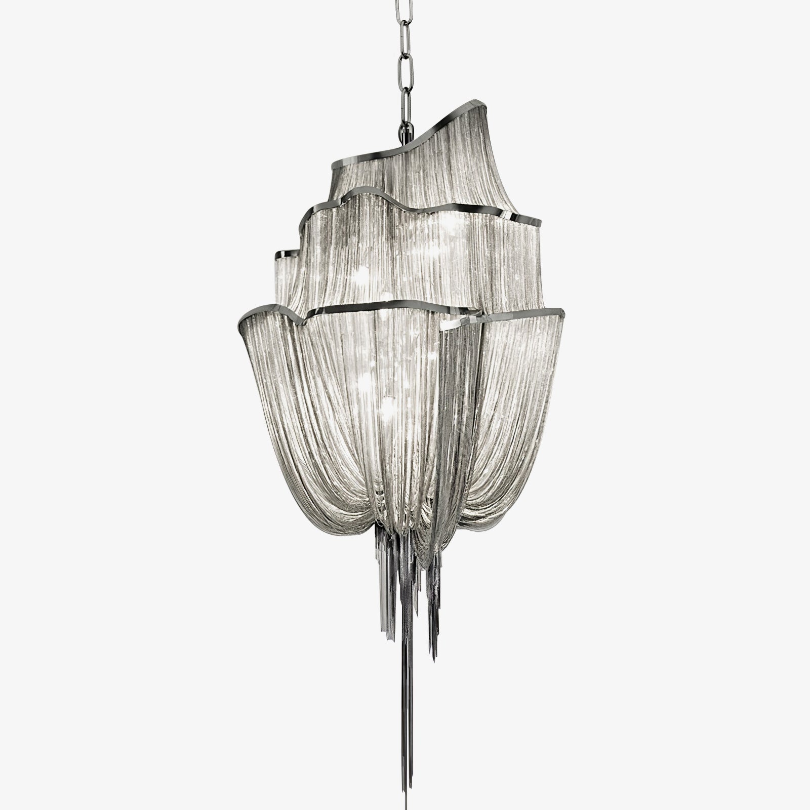Ardelella Chandelier Aluminum Chains Shimmering Nickel