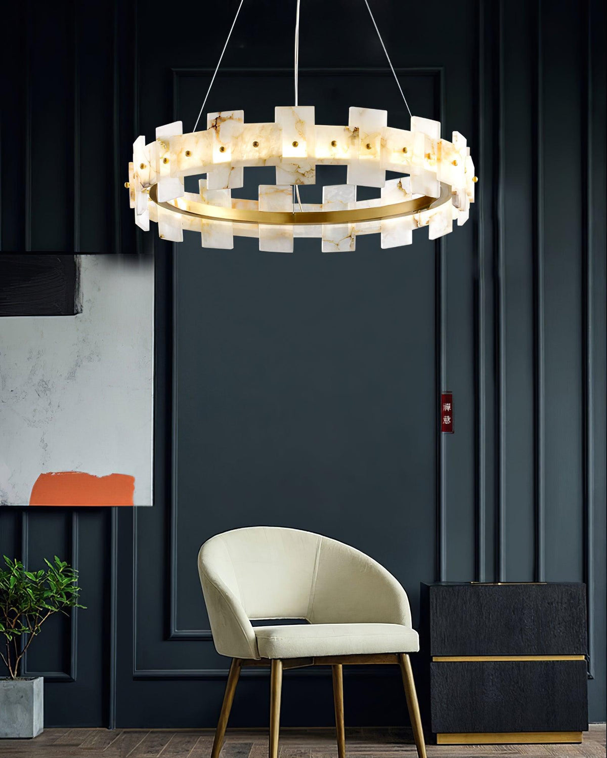 Kivren Alabaster Chandelier Light